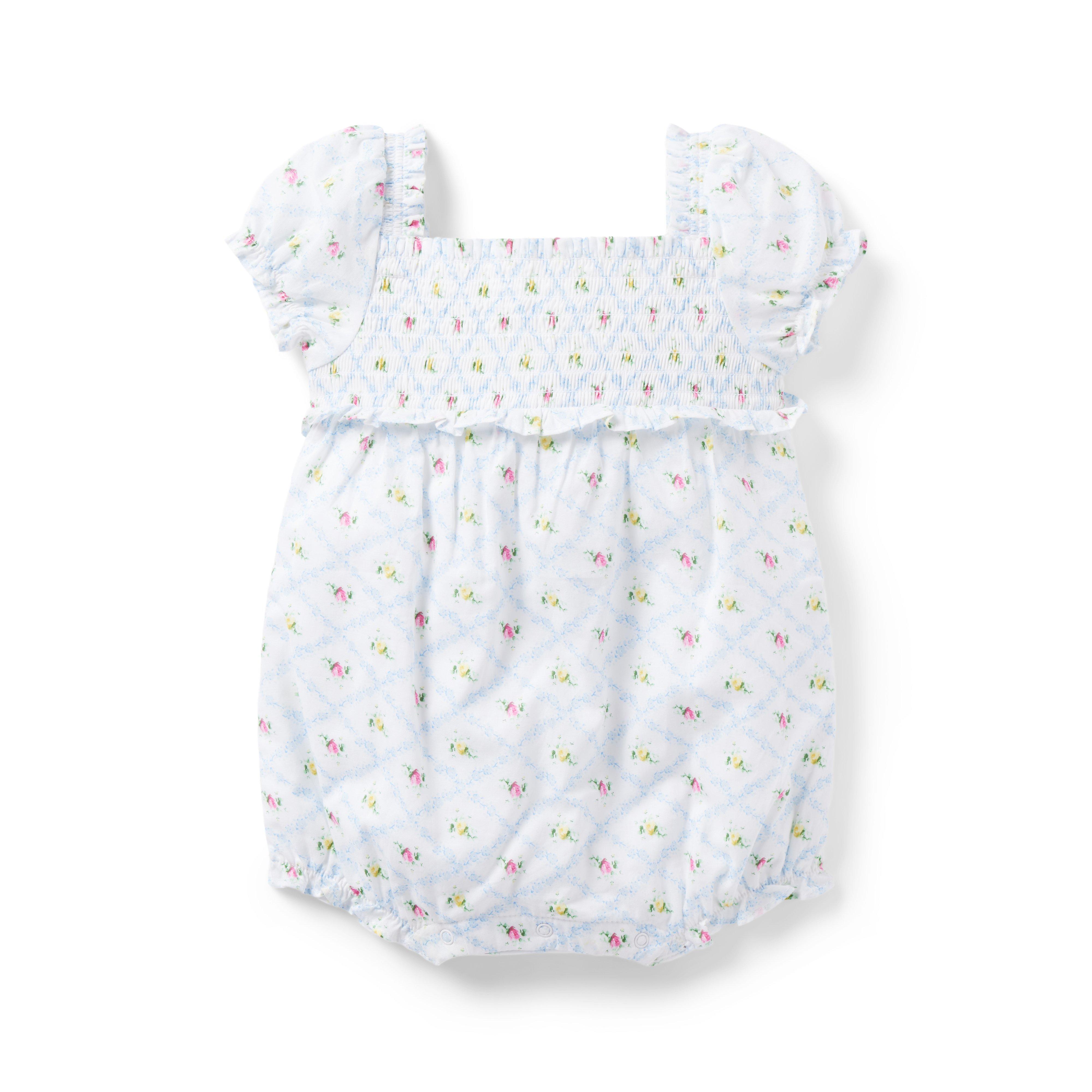 The Lily Floral Smocked Baby Romper image number 0