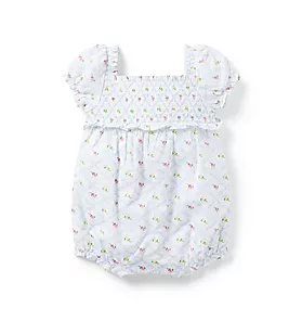 The Lily Floral Smocked Baby Romper