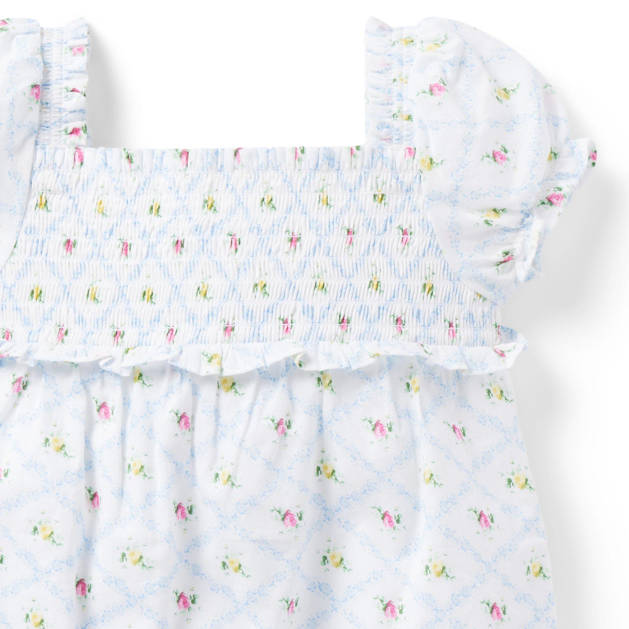 The Lily Floral Smocked Baby Romper image number 3