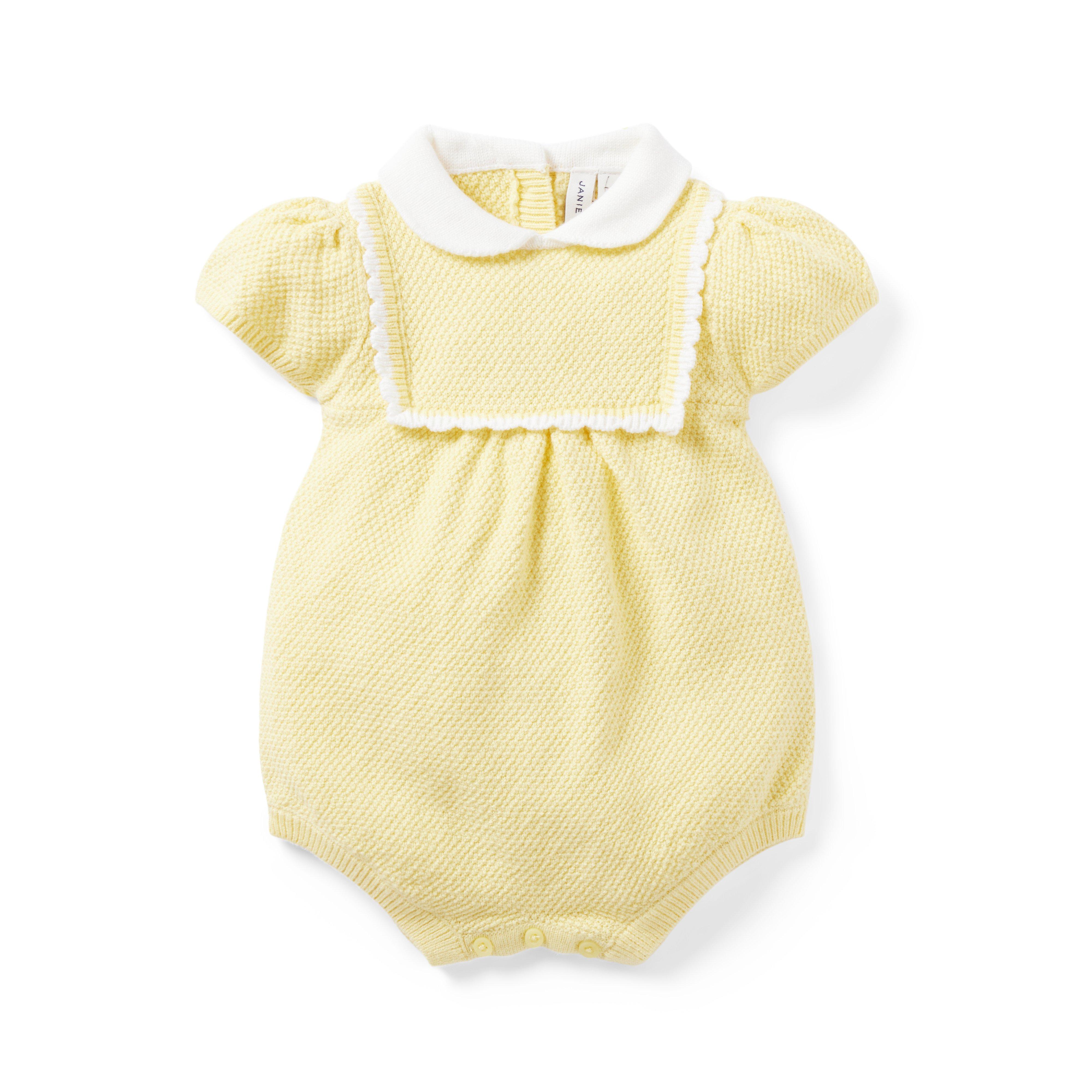 Baby Scalloped Trim Sweater Romper image number 0