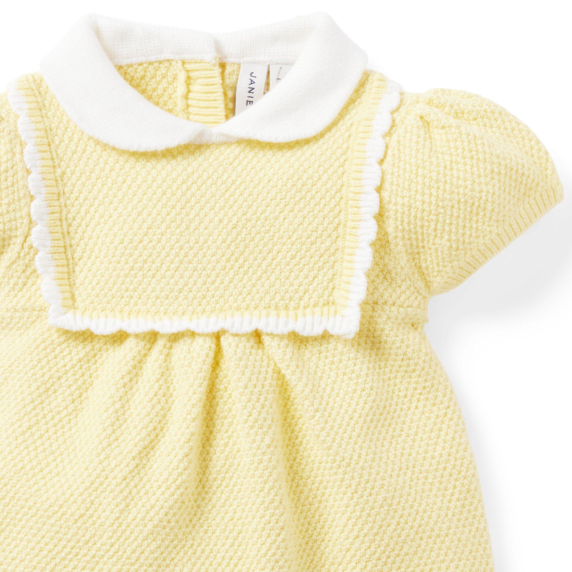 Baby Scalloped Trim Sweater Romper image number 2