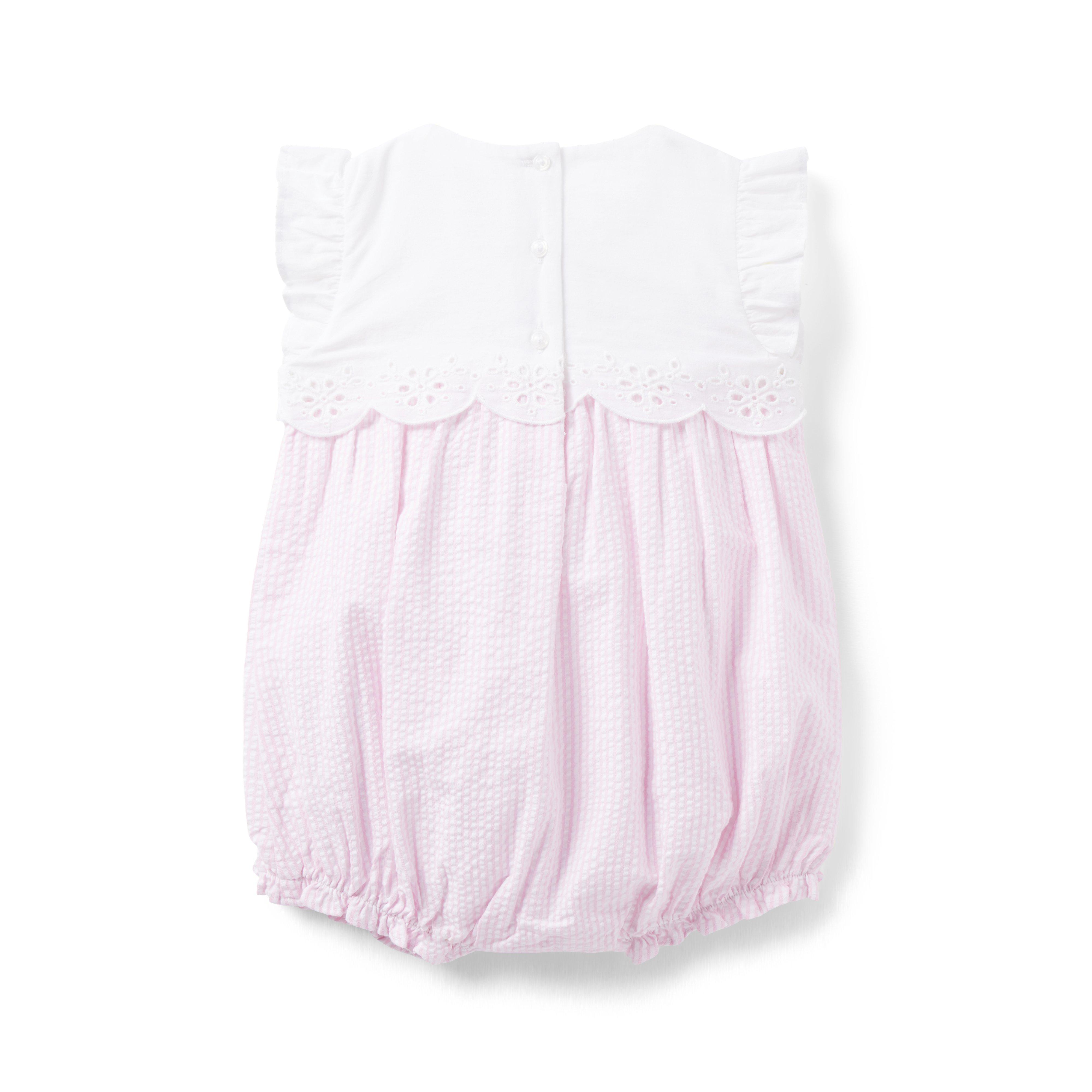 Baby Eyelet Striped Seersucker Romper image number 1