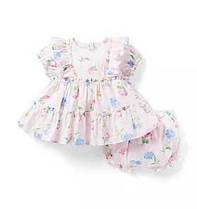 Baby Floral Tiered Ruffle Matching Set
