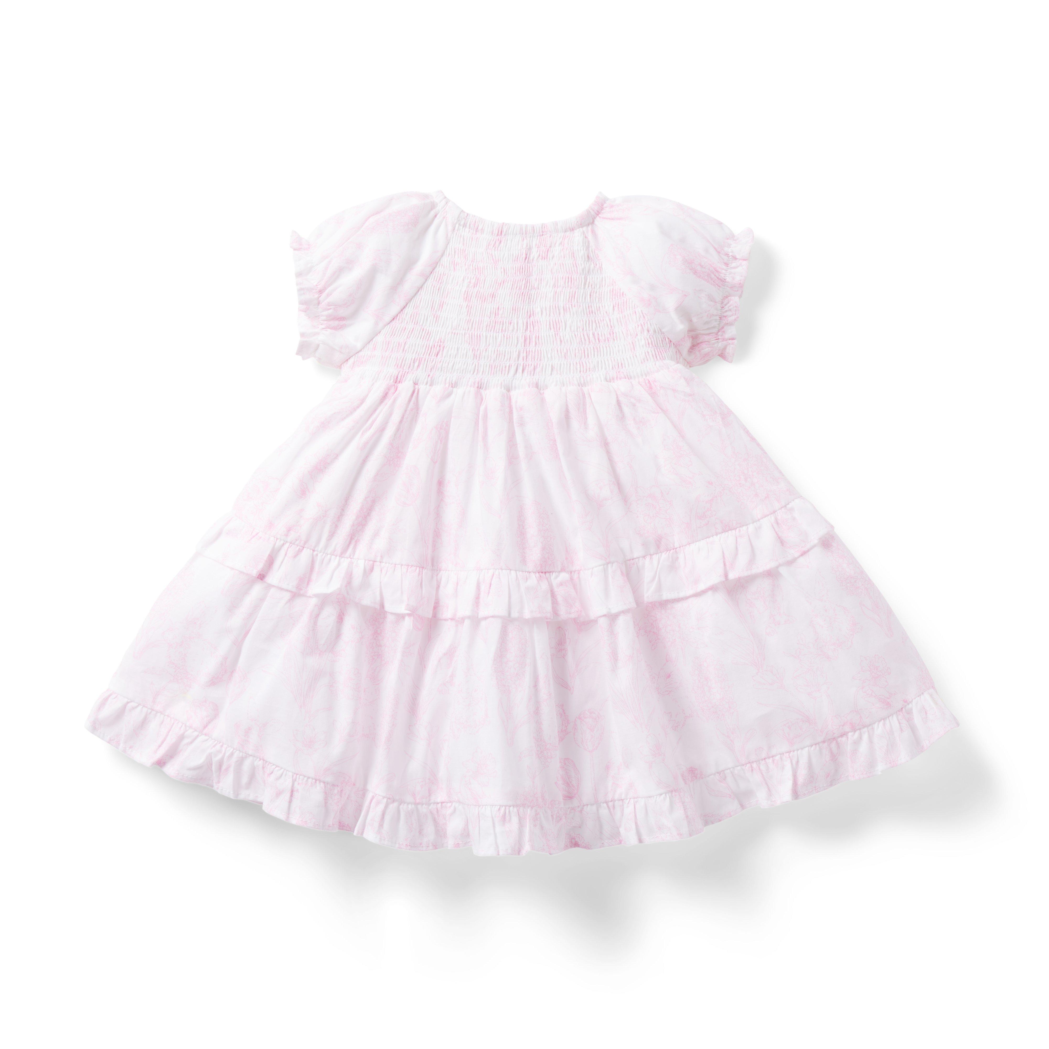 Baby Bunny Toile Smocked Bow Dress image number 2