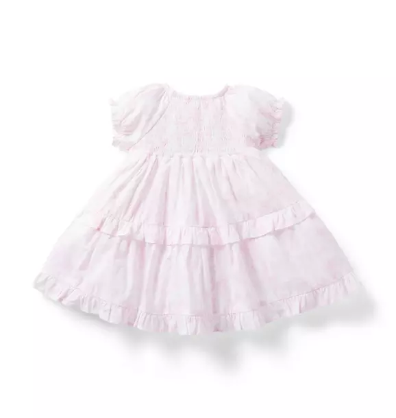 Baby Bunny Toile Smocked Bow Dress image number 2