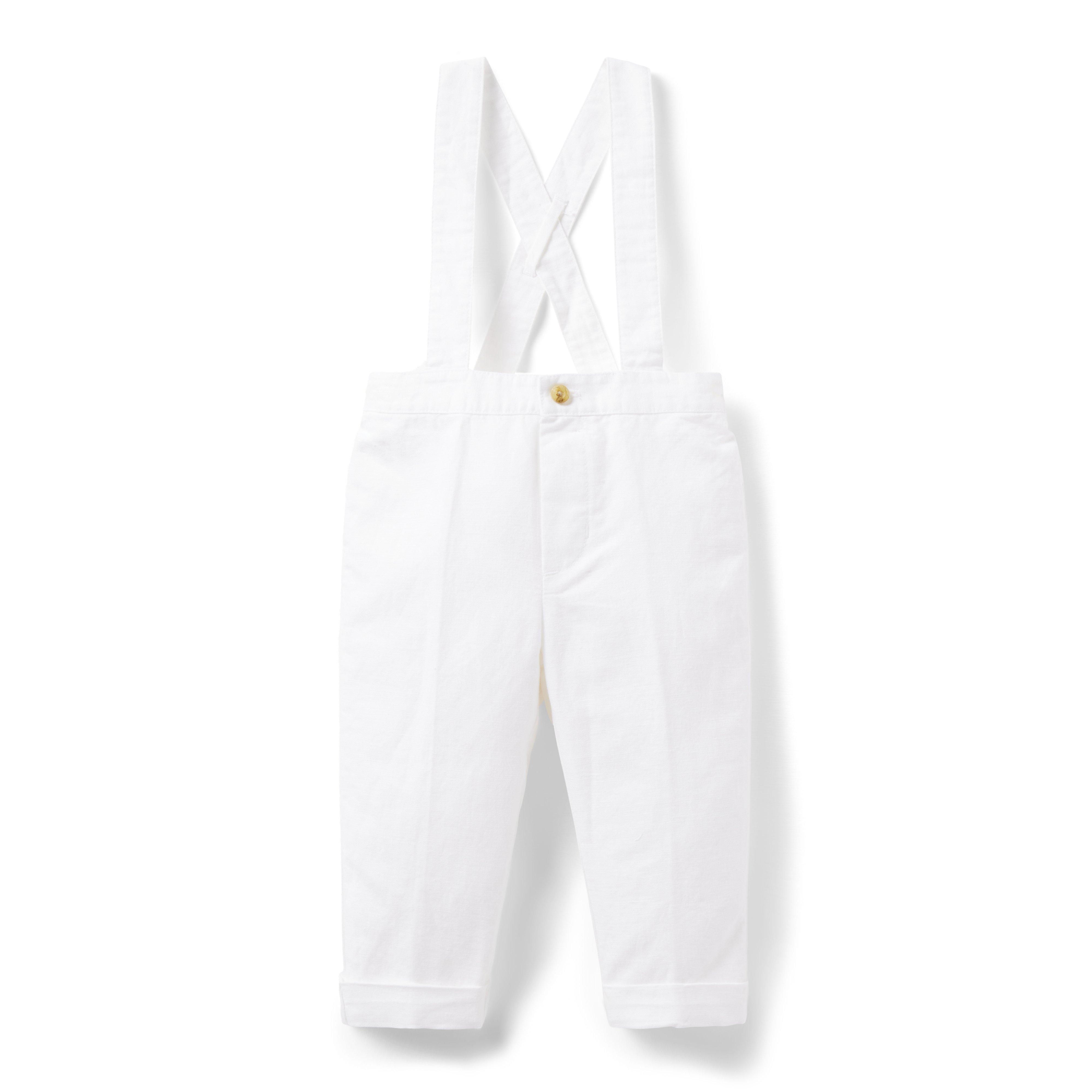 Baby Linen-Cotton Suspender Pant