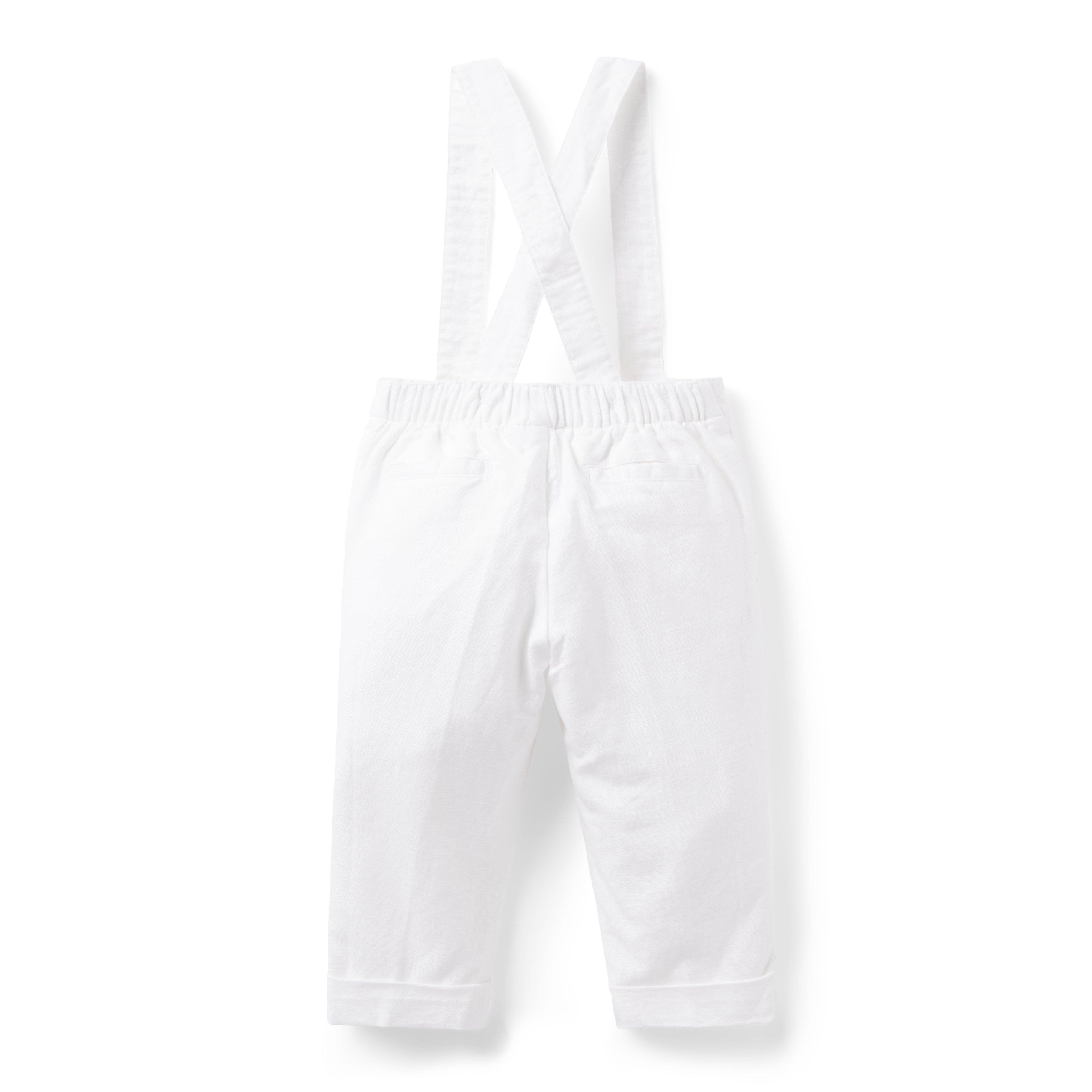 Baby Linen-Cotton Suspender Pant image number 1