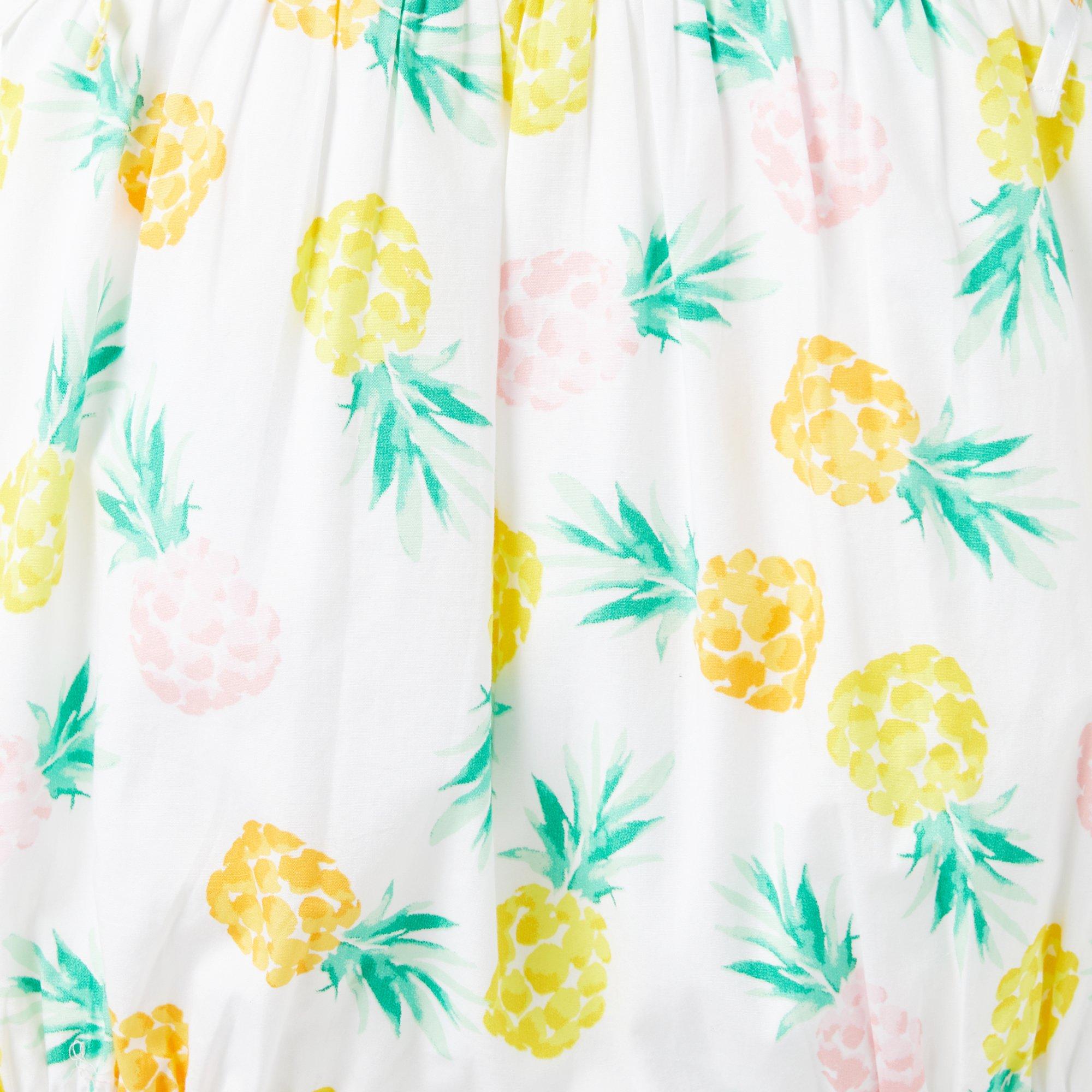 Baby Pineapple Ruffle Poplin Romper  image number 3