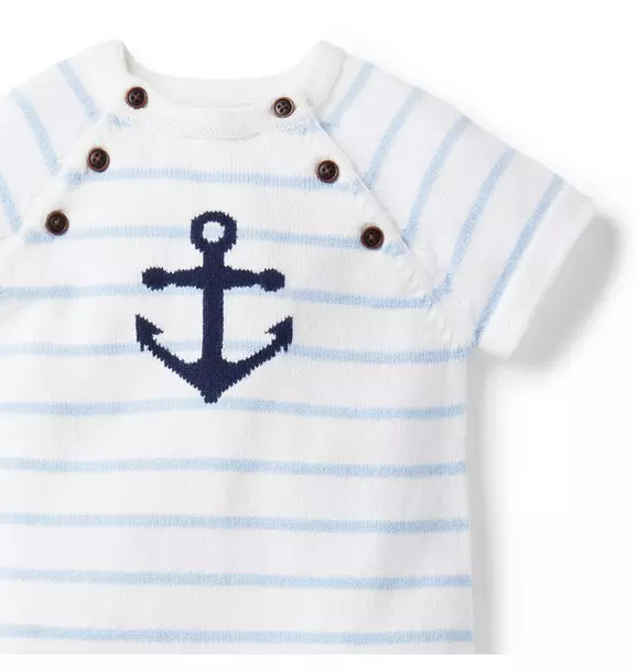 Baby Anchor Sweater Romper image number 2