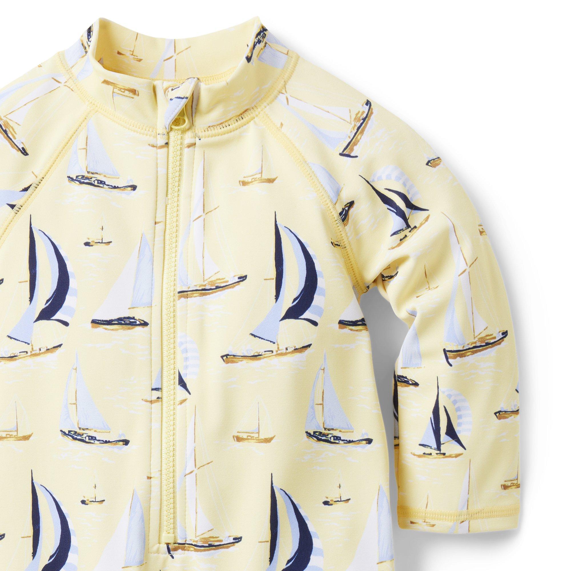 Baby Recycled Sailboat Rash Guard Swimsuit image number 2