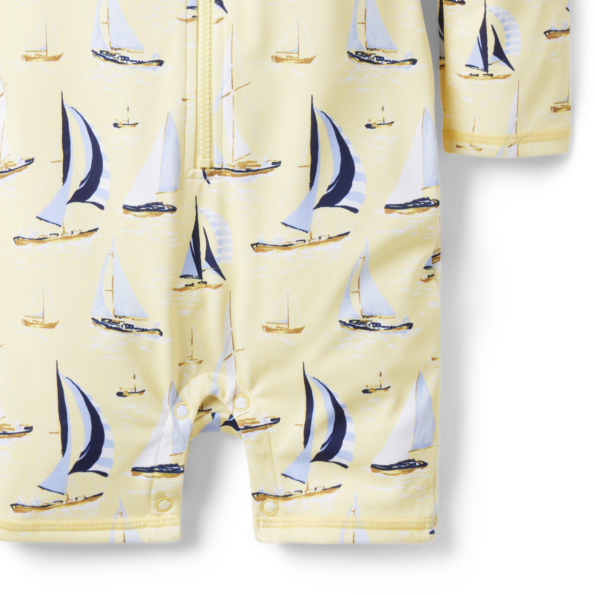 Baby Recycled Sailboat Rash Guard Swimsuit image number 3