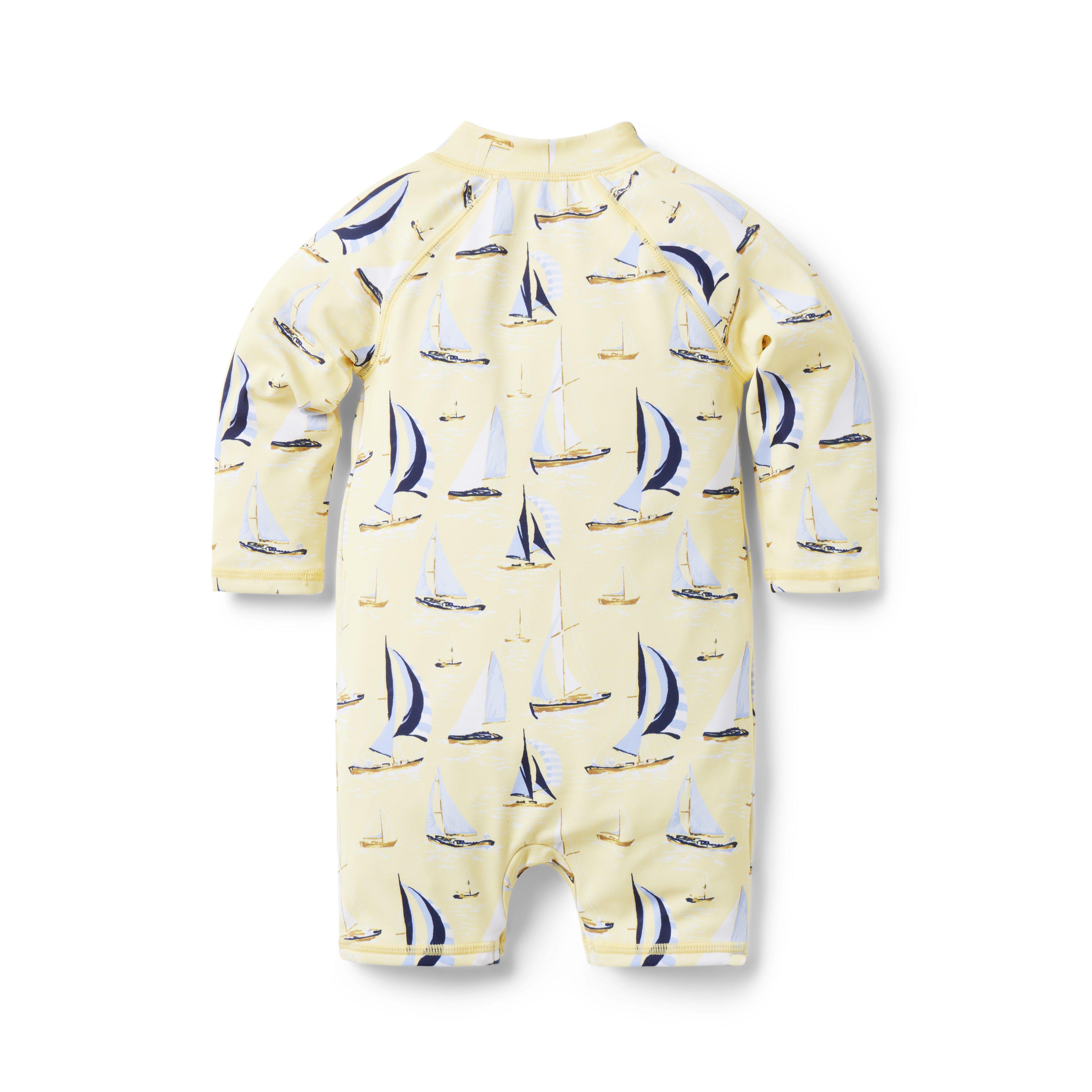 Baby Recycled Sailboat Rash Guard Swimsuit image number 1