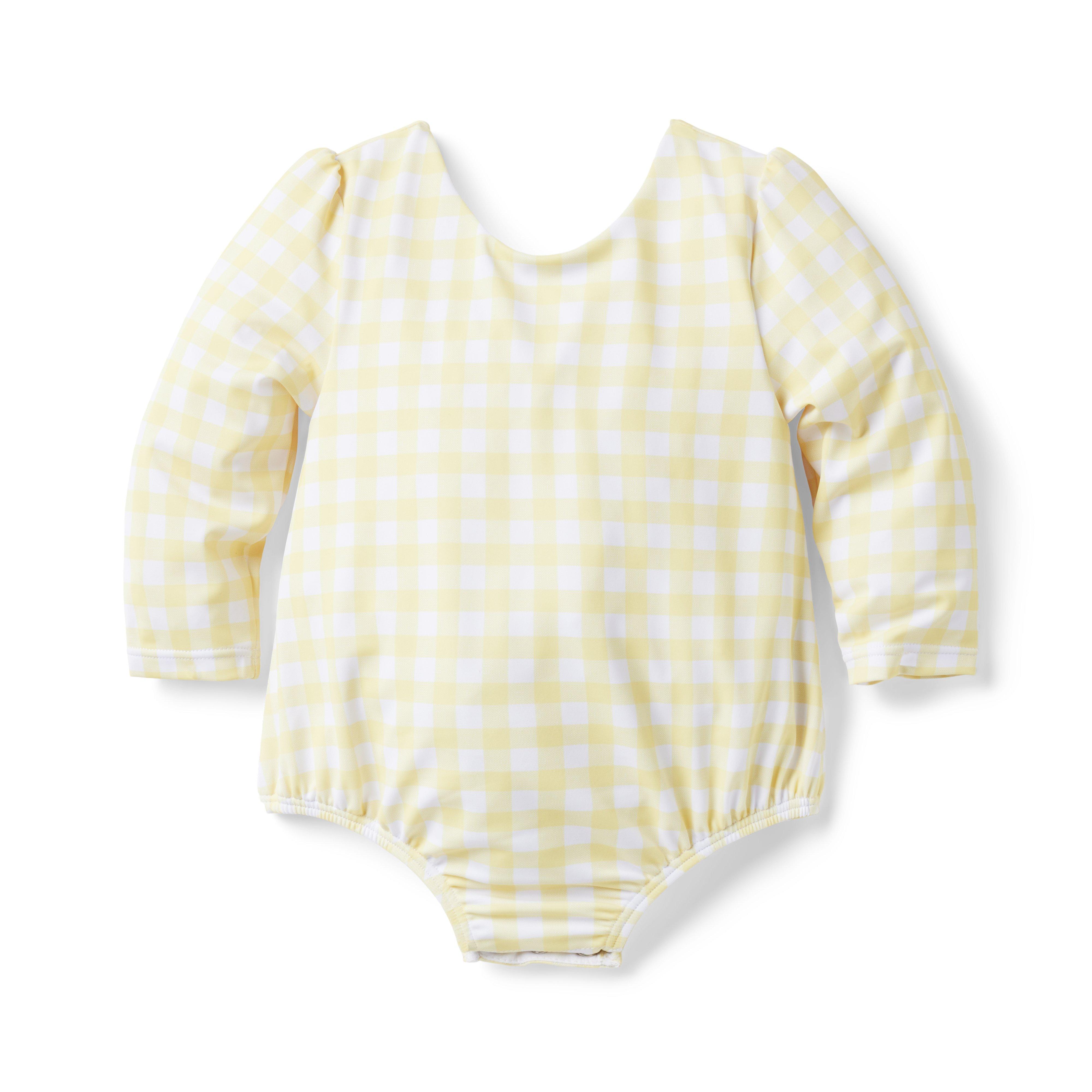 Baby Recycled Gingham Rash Guard Swimsuit image number 0