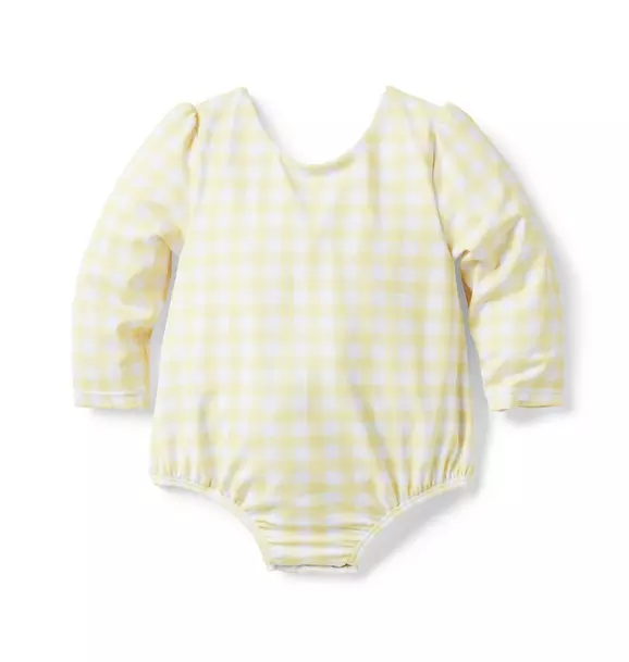 Baby Recycled Gingham Rash Guard Swimsuit
