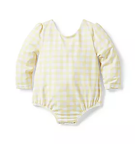 Baby Recycled Gingham Rash Guard Swimsuit