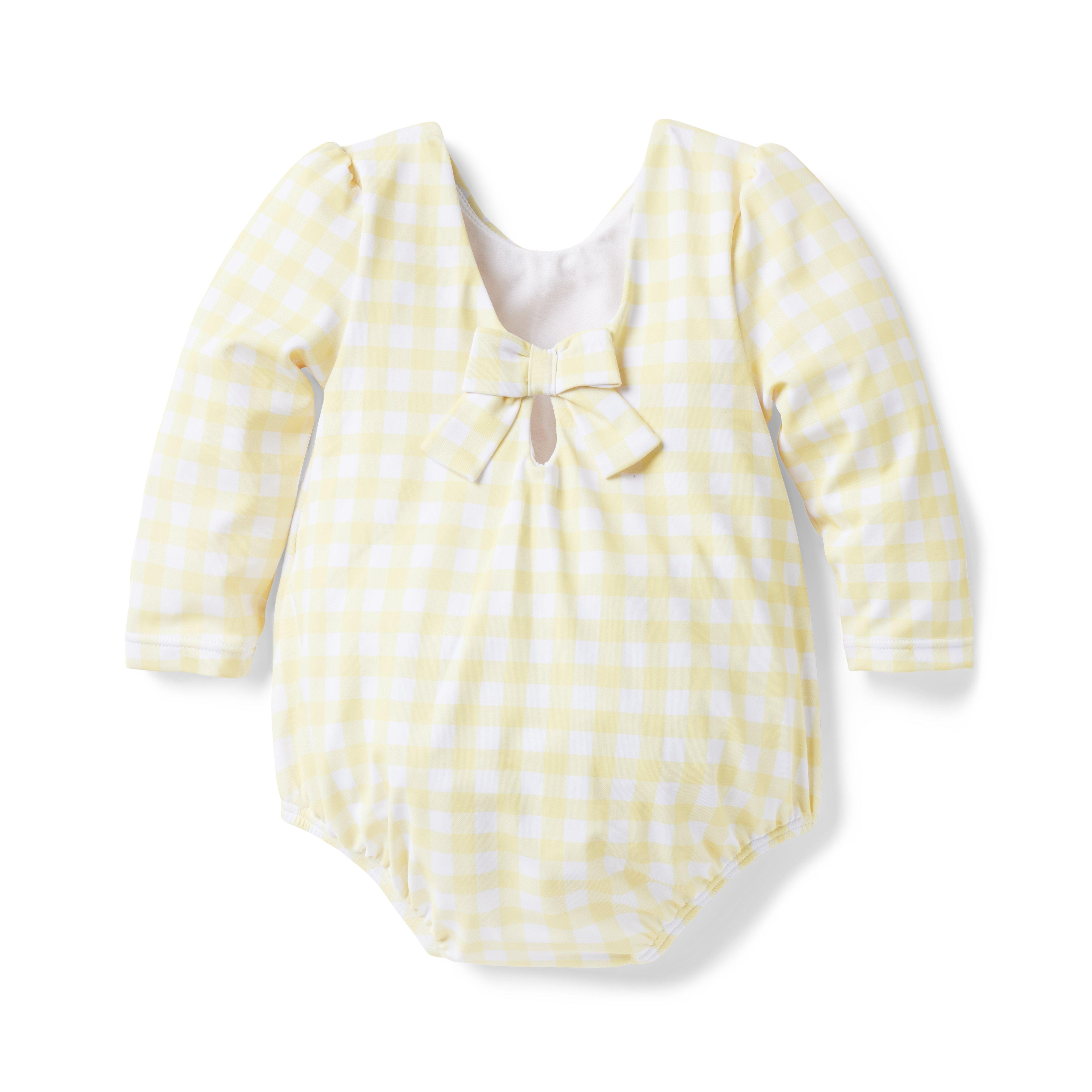 Baby Recycled Gingham Rash Guard Swimsuit image number 1