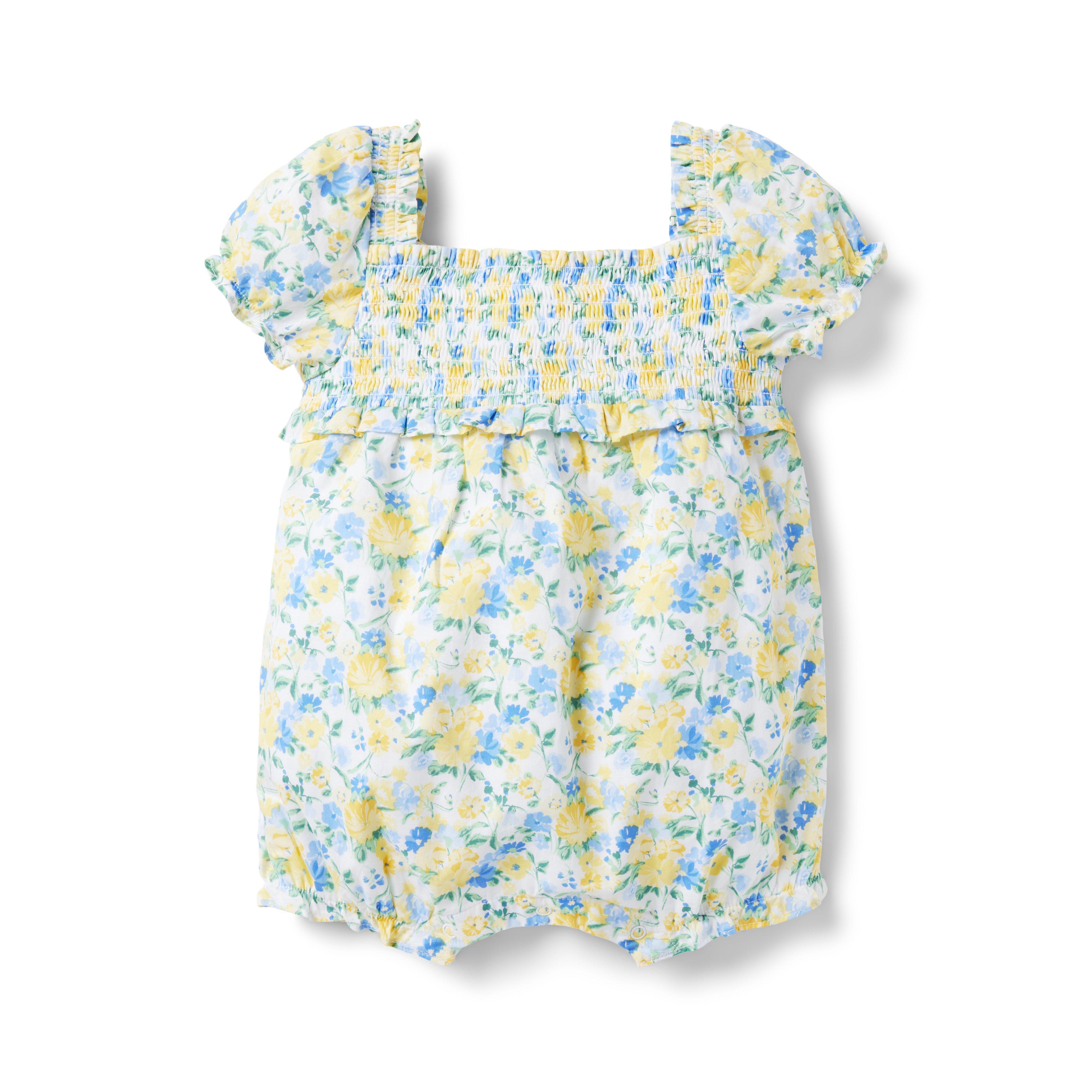 The Lily Floral Smocked Baby Romper image number 0