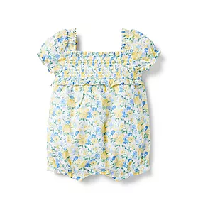 The Lily Floral Smocked Baby Romper