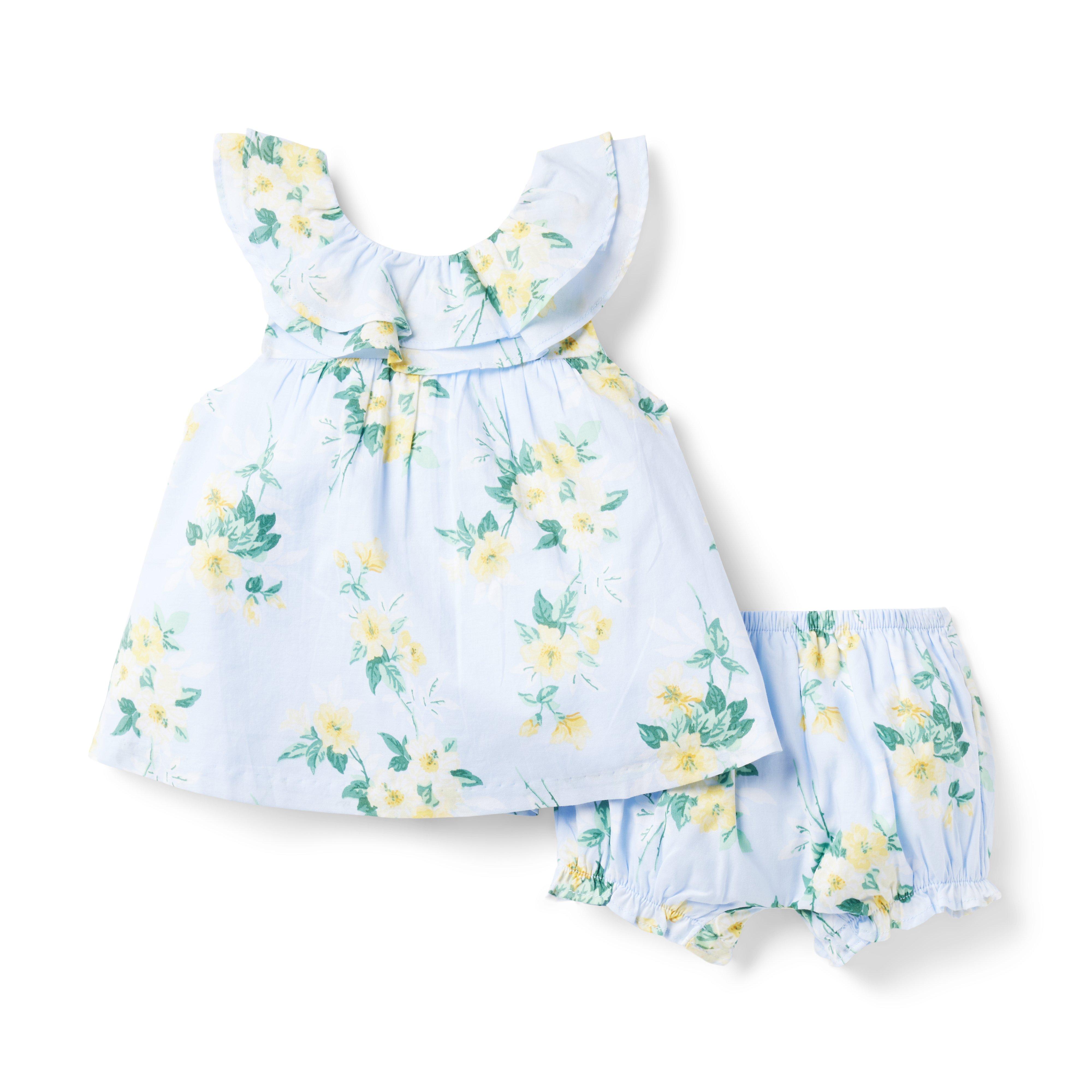 Newborn Sky Blue Floral Baby Daffodil Dream Matching Set by Janie and Jack