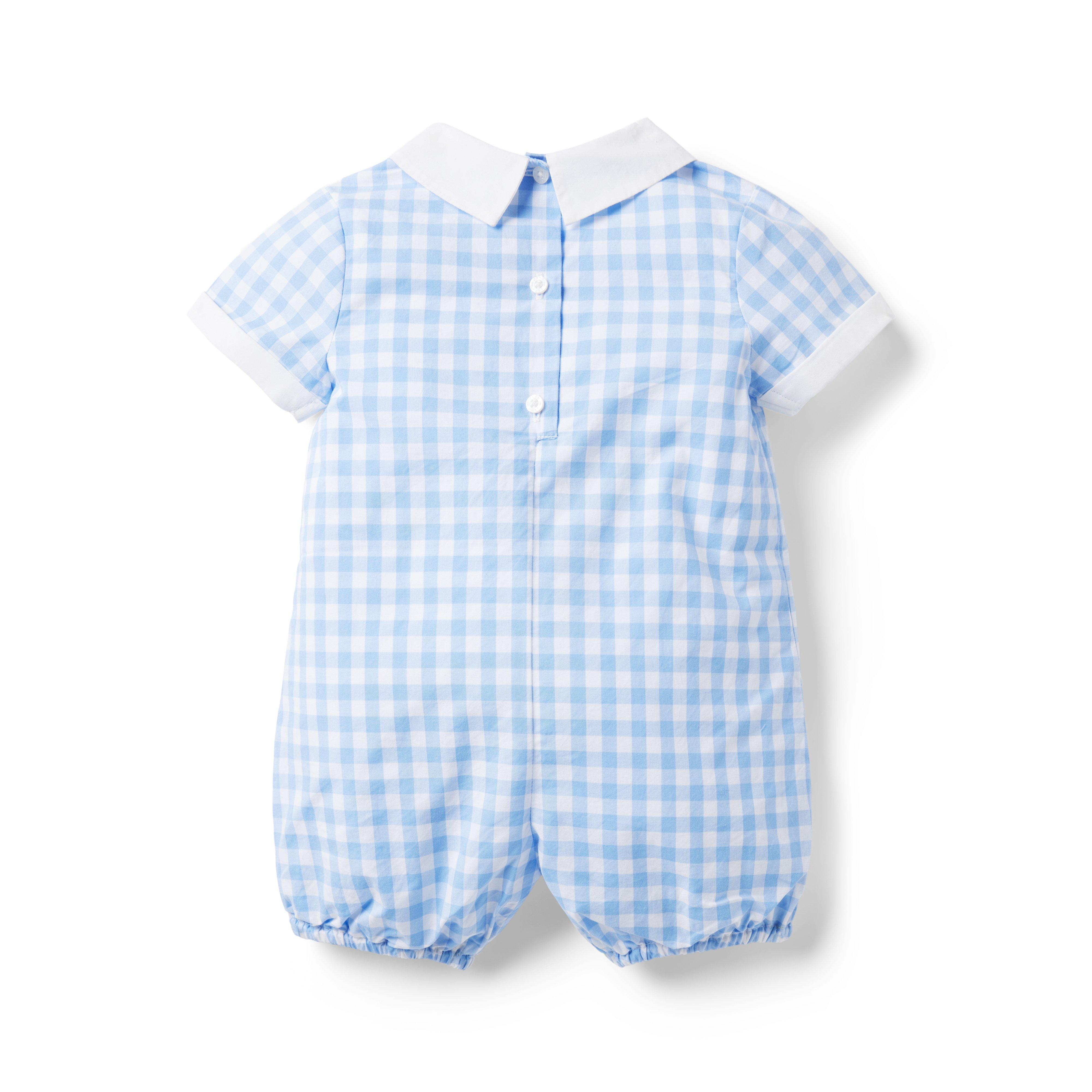 Baby Gingham Smocked Romper image number 1