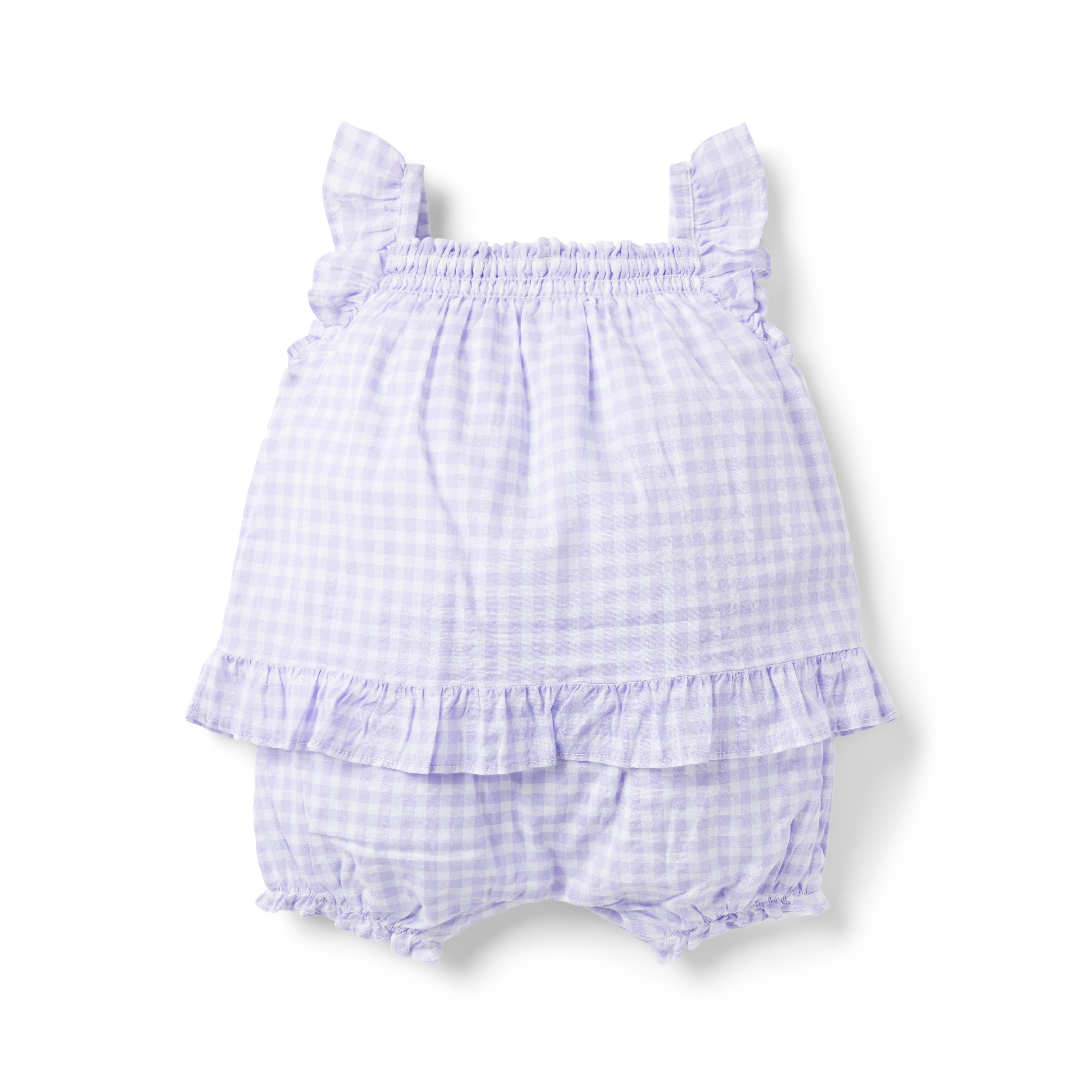 Baby Gingham Ruffle Romper image number 1