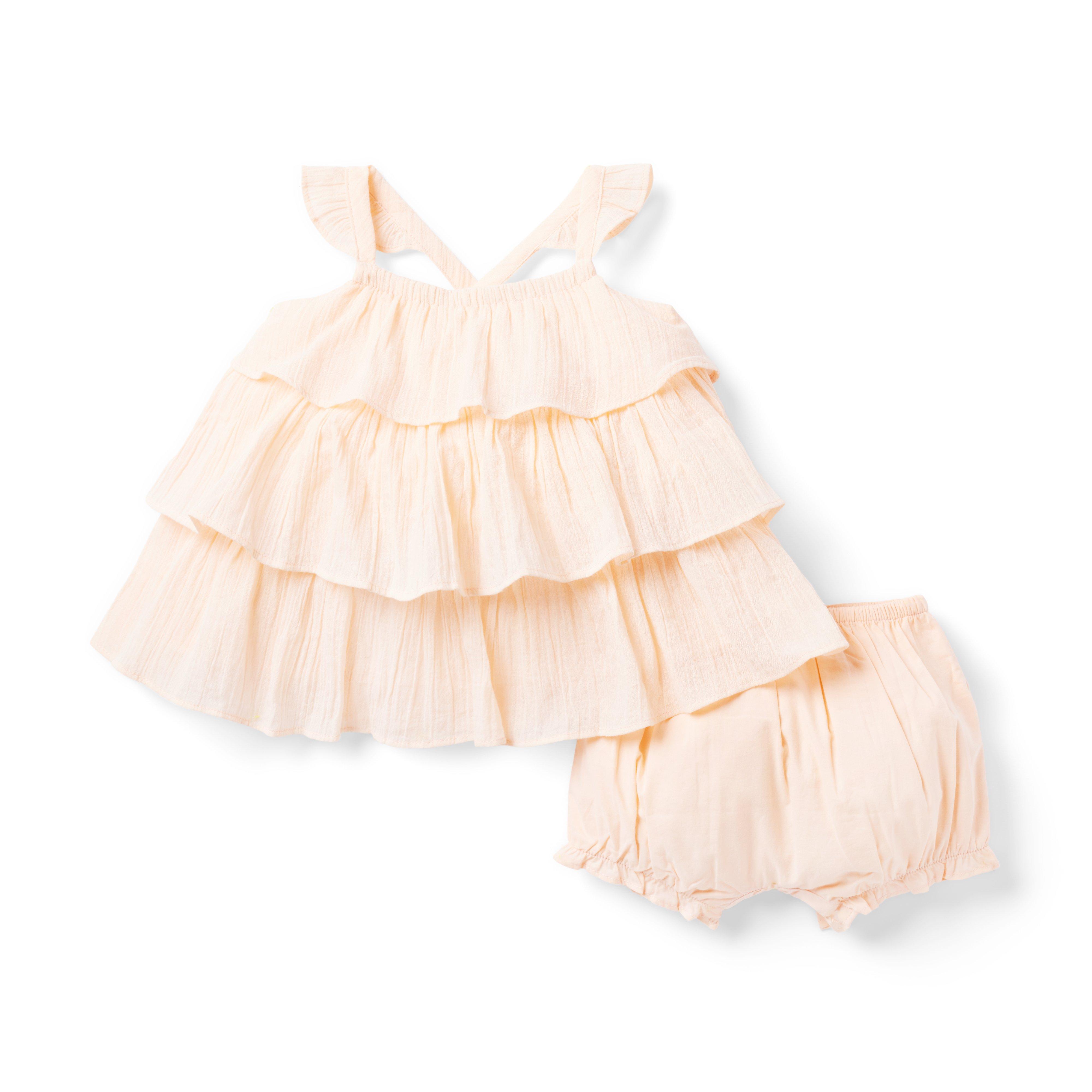 Baby Tiered Ruffle Gauze Matching Set image number 0