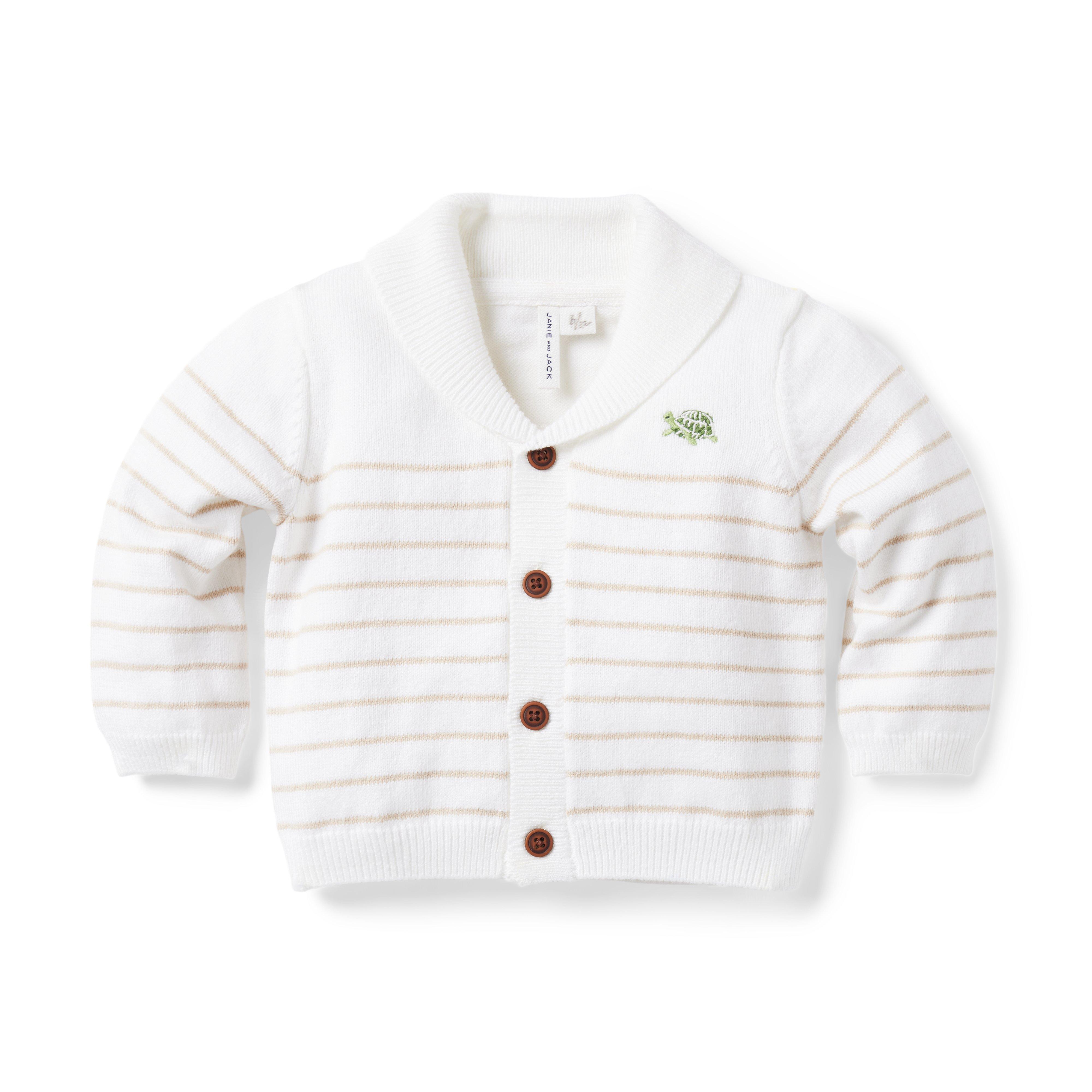 Baby Striped Shawl Collar Cardigan