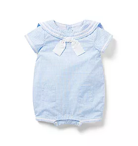 The Gingham Sailor Baby Romper
