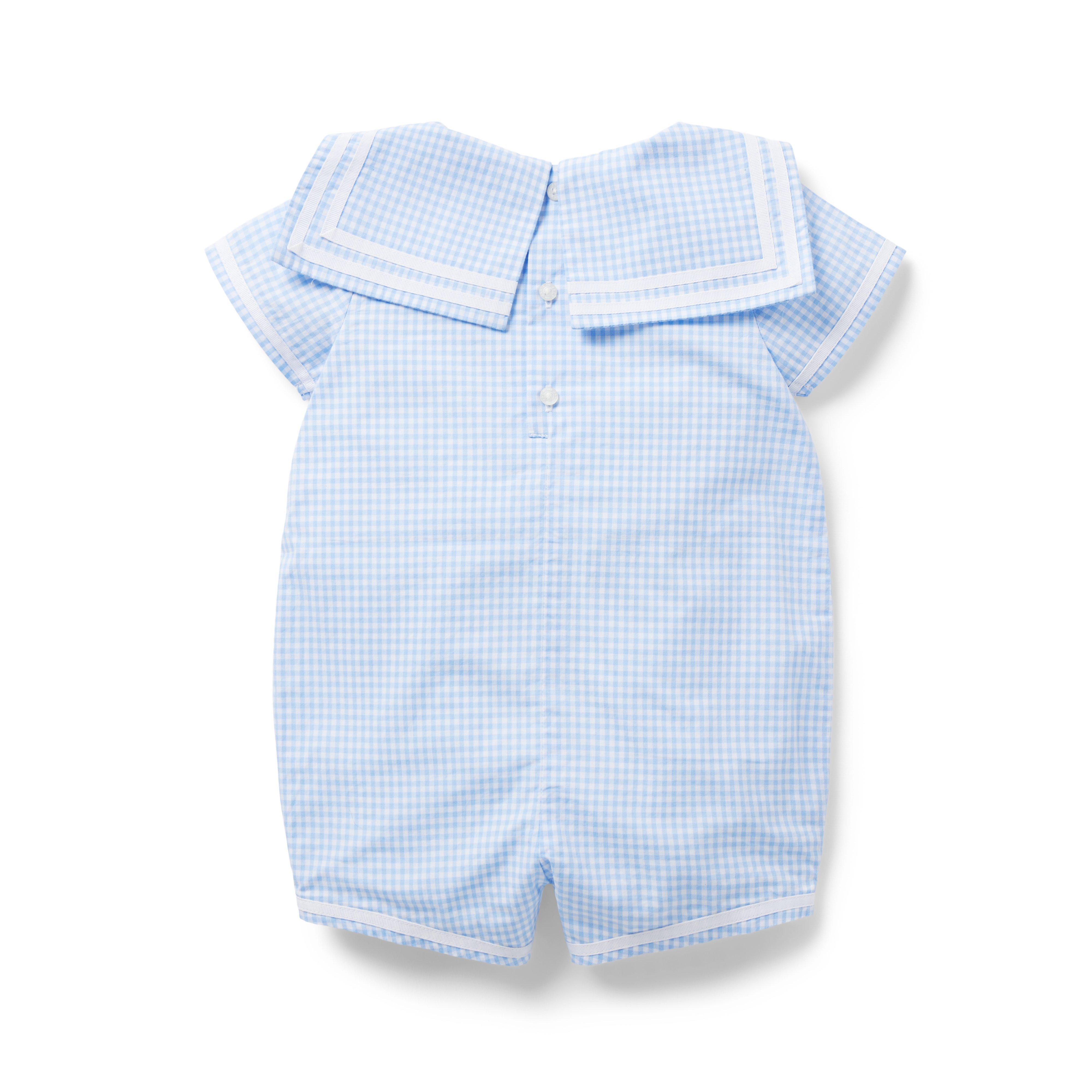 The Gingham Sailor Baby Romper image number 2