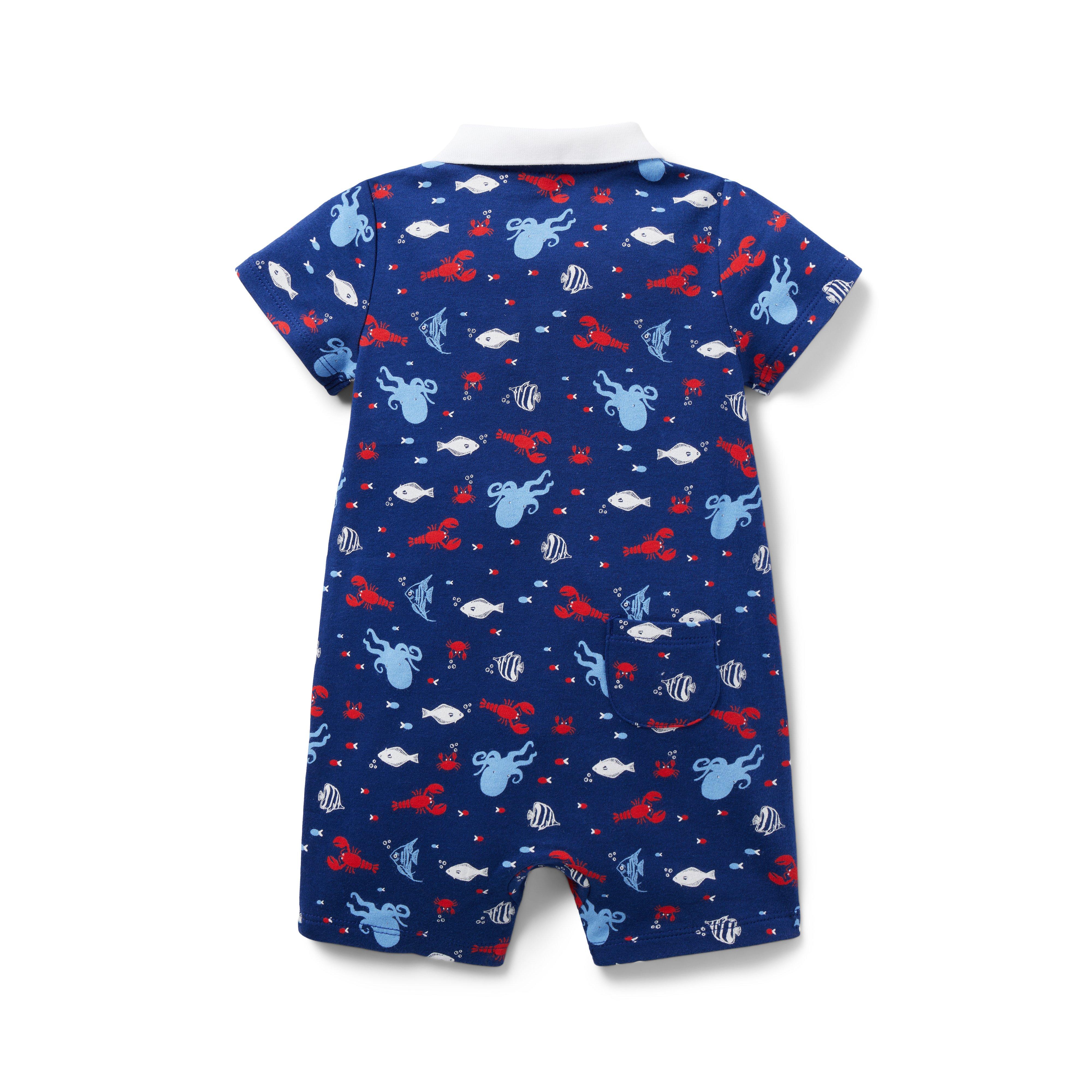 Baby Ocean Animals Polo Romper image number 2