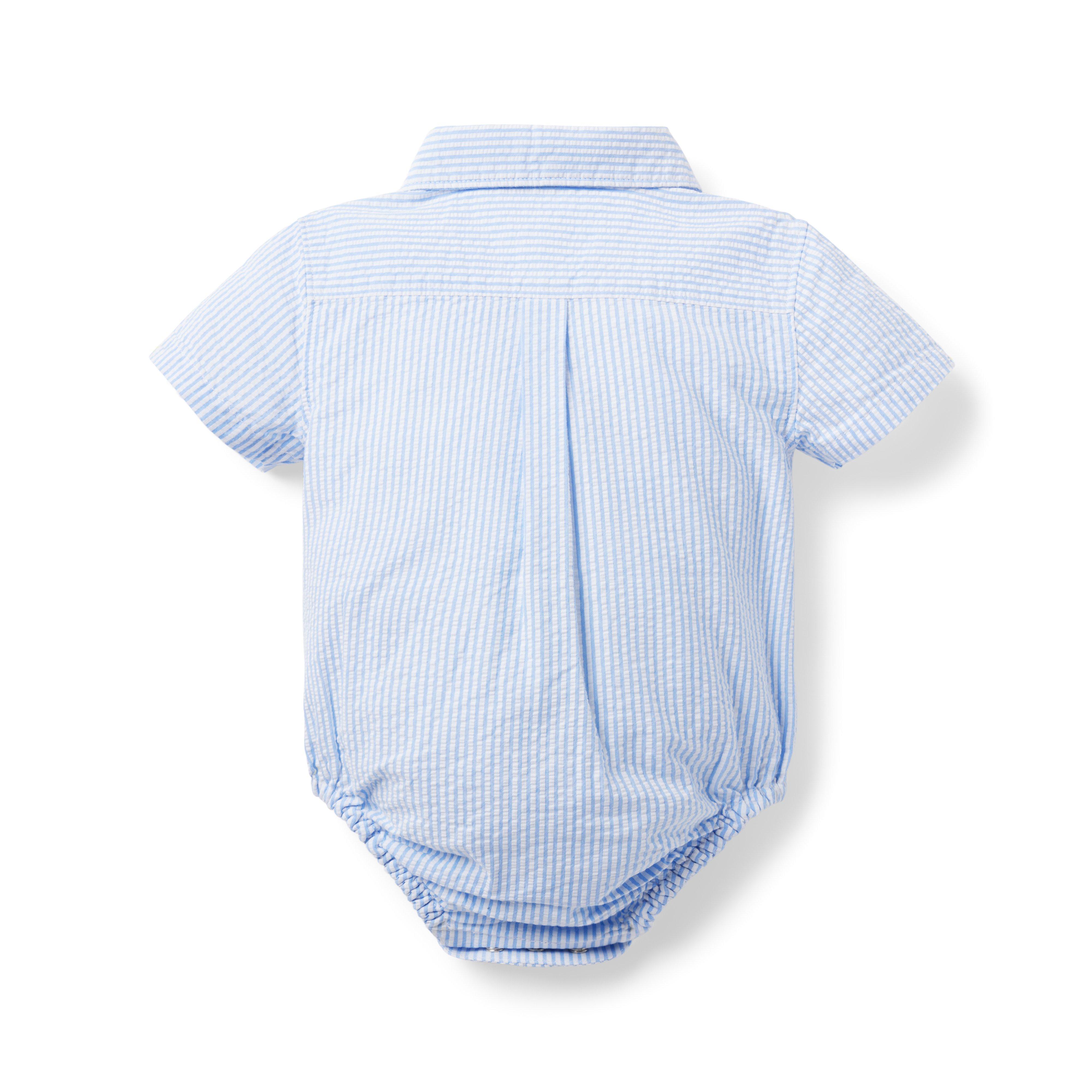 Baby Striped Seersucker Bodysuit image number 1