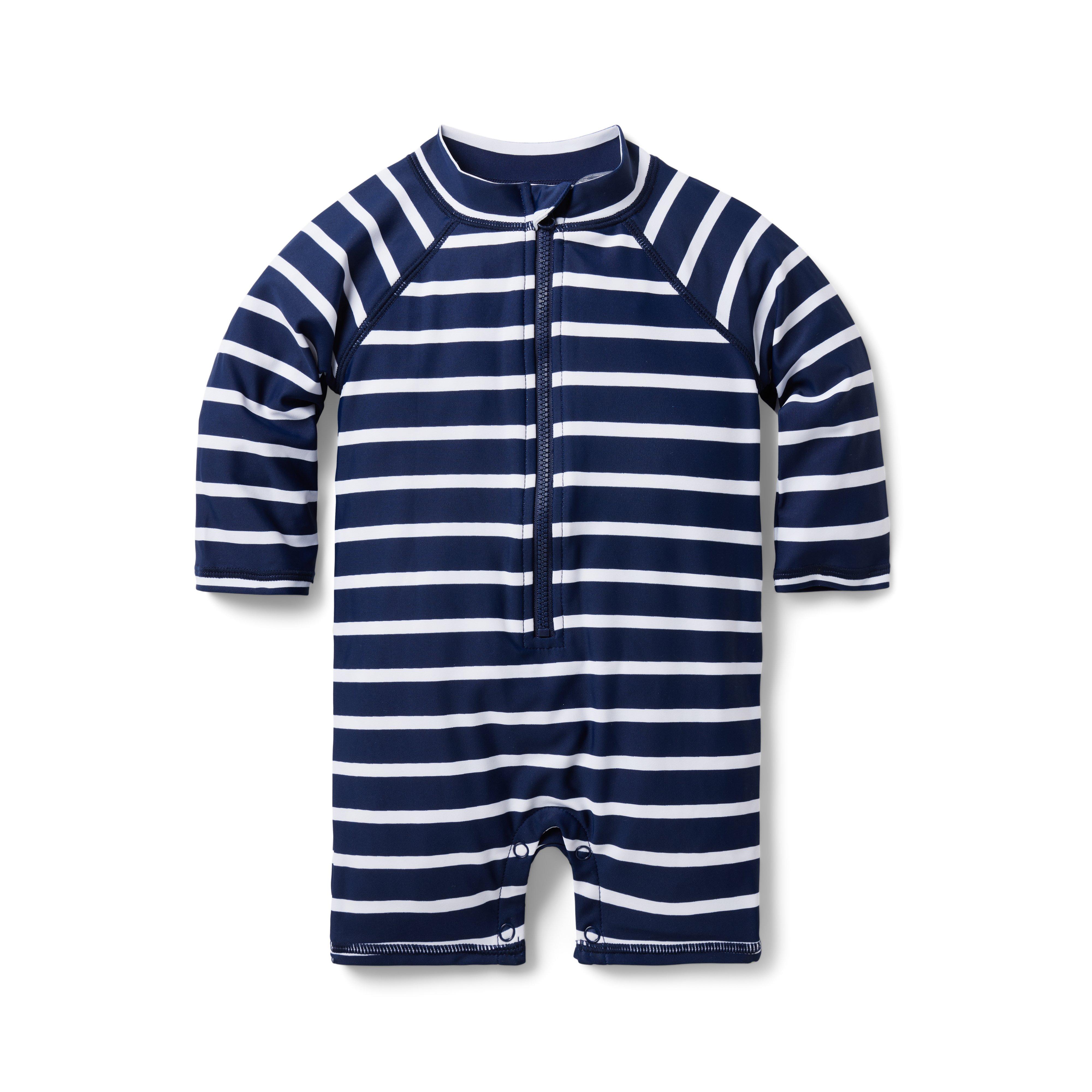 Baby Recycled Striped Rash Guard Swimsuit image number 0