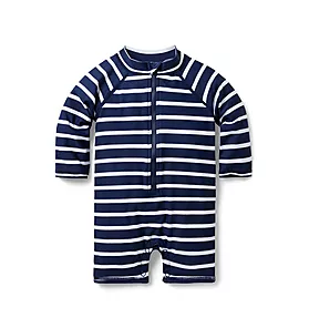Baby Recycled Striped Rash Guard Swimsuit