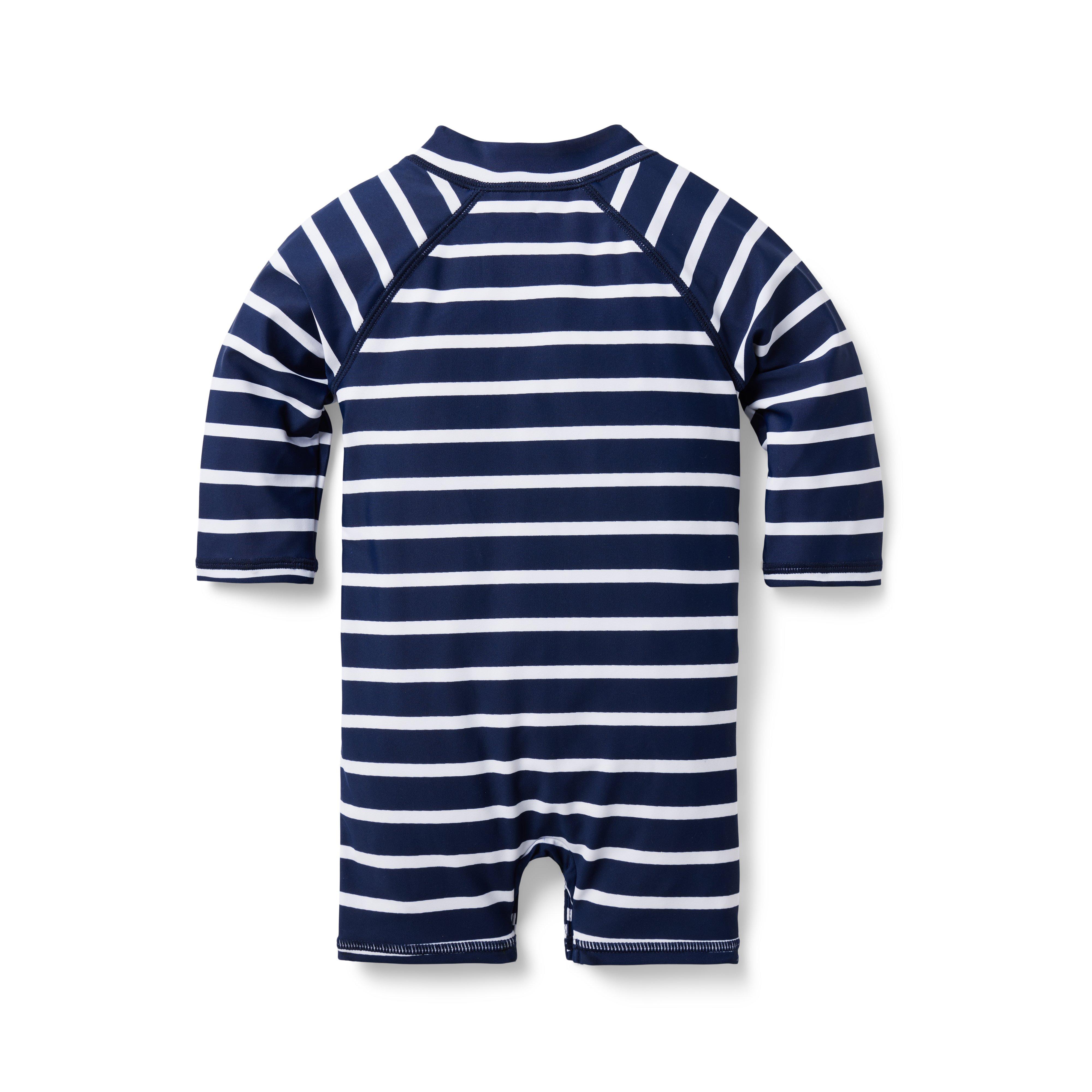 Baby Recycled Striped Rash Guard Swimsuit image number 1