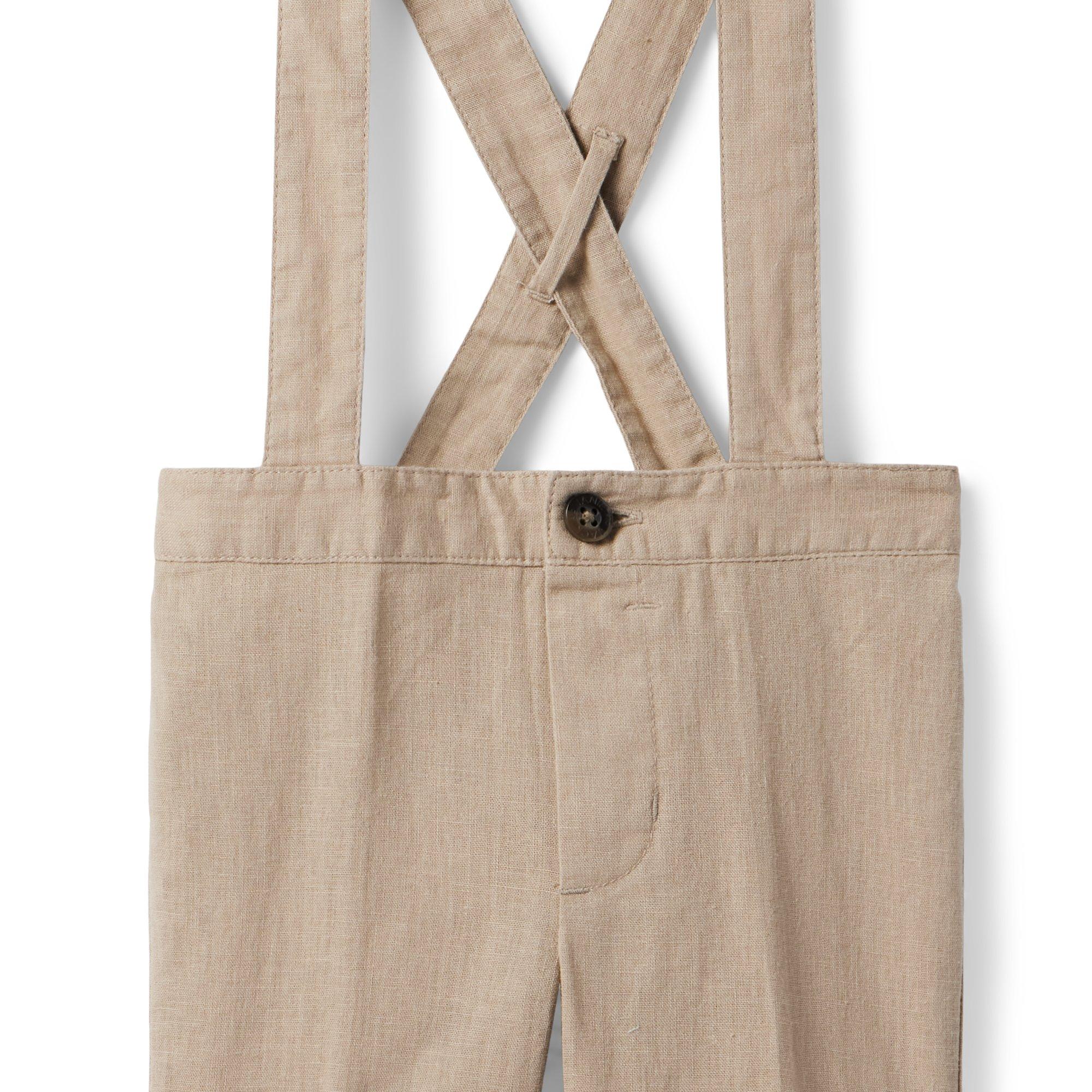 Baby Linen-Cotton Suspender Pant image number 2