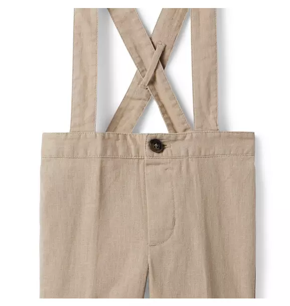 Baby Linen-Cotton Suspender Pant image number 2