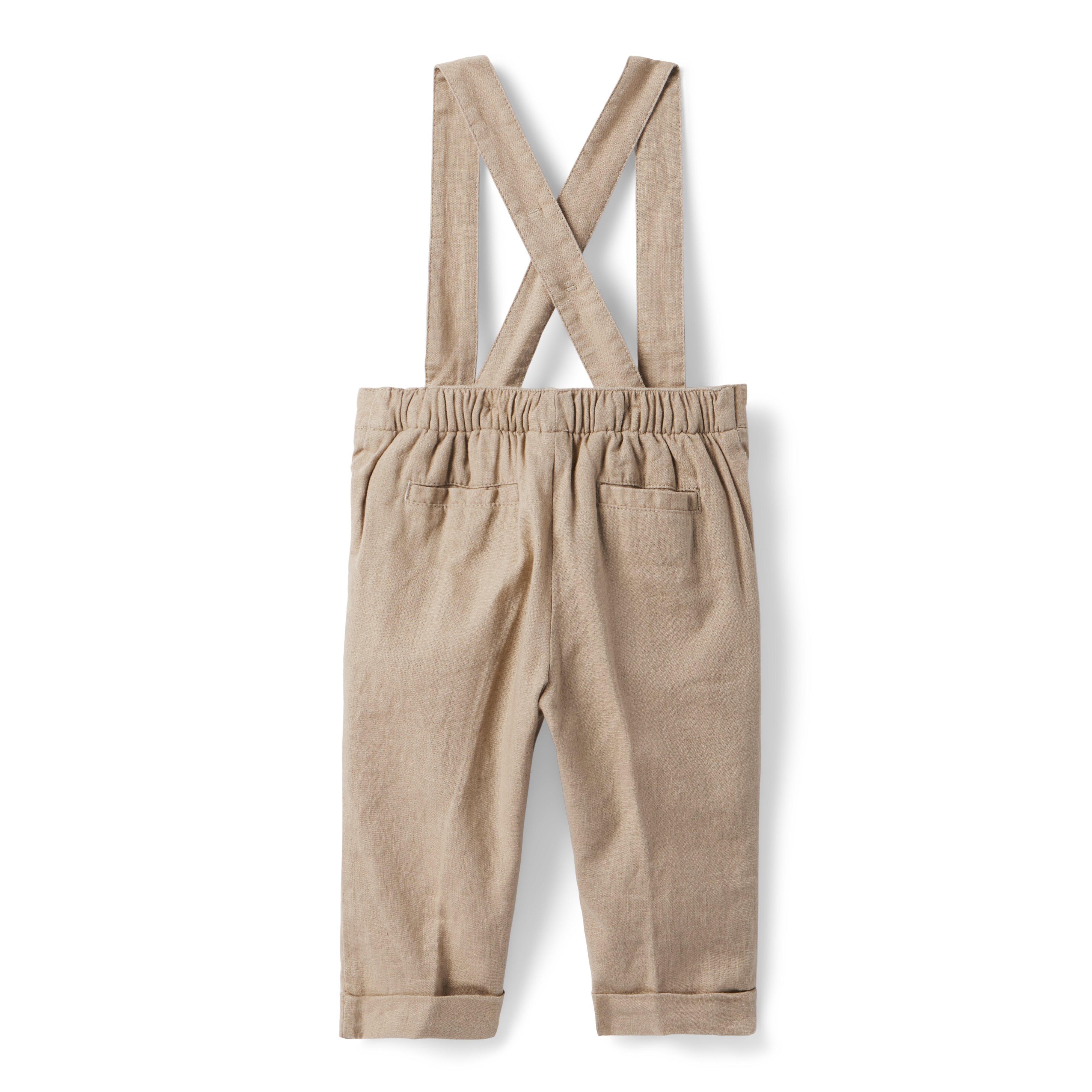 Baby Linen-Cotton Suspender Pant image number 1