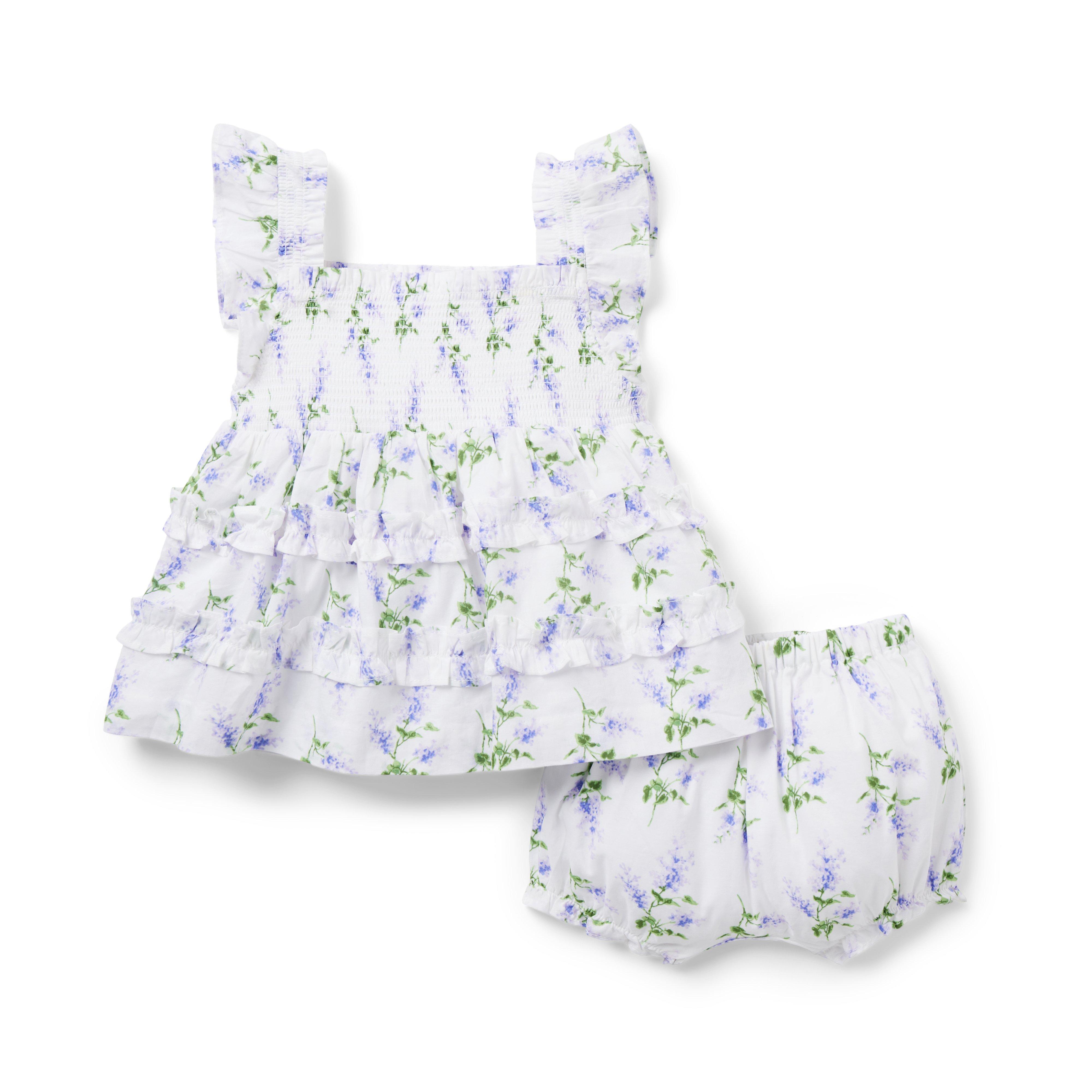 The Emily Floral Smocked Baby Set image number 0