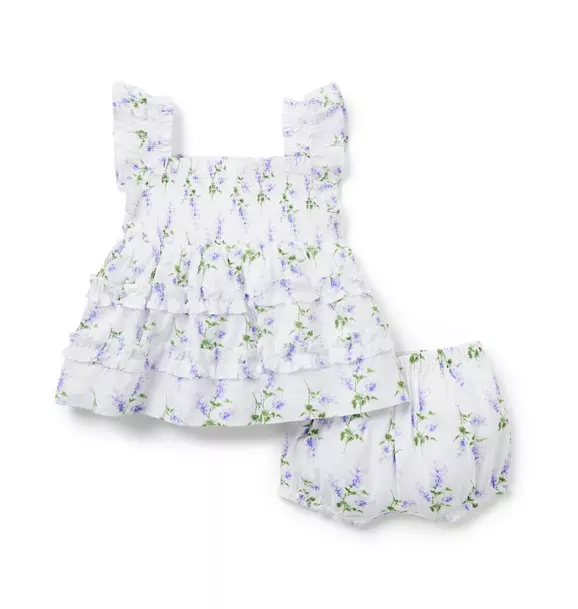 The Emily Floral Smocked Baby Set