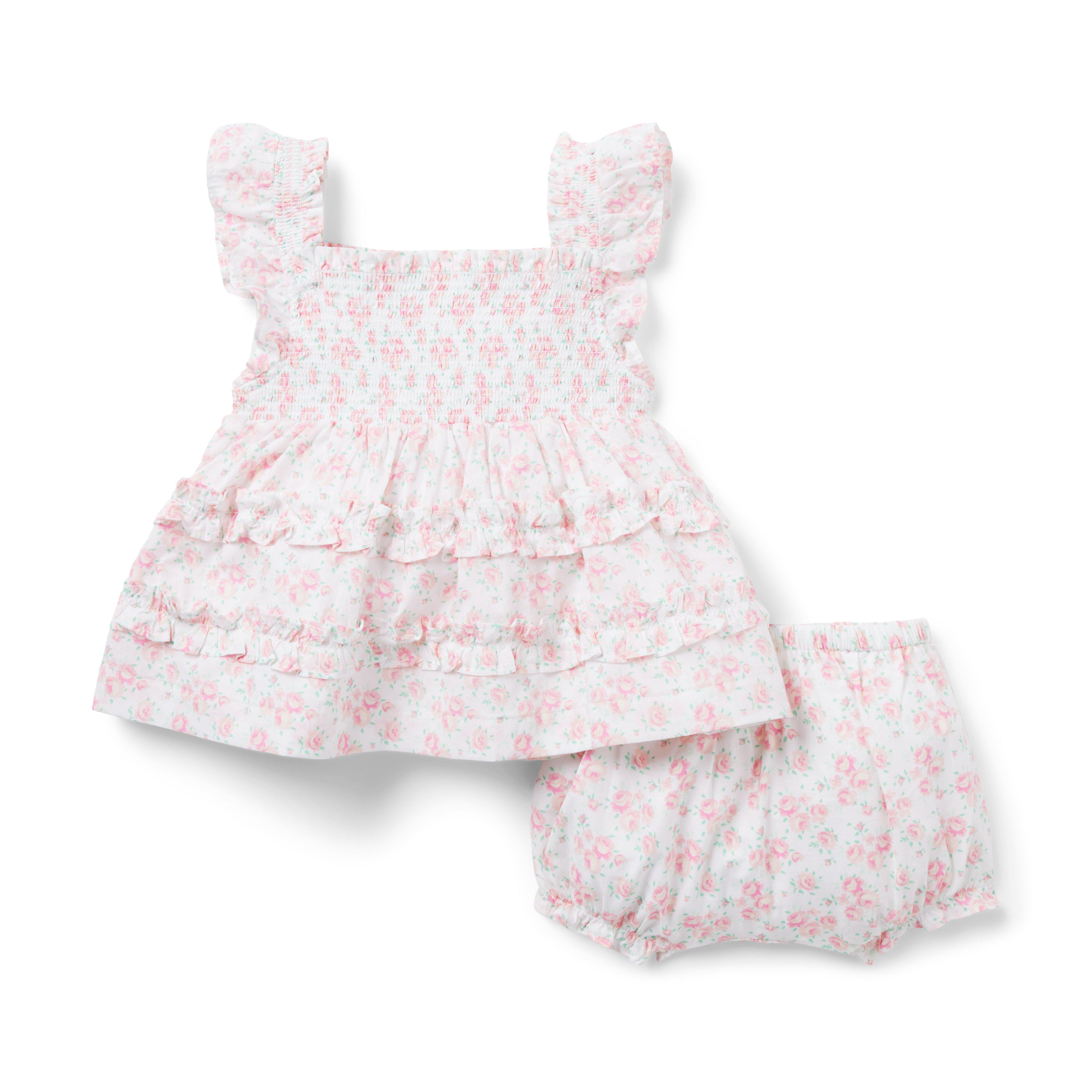 The Emily Floral Smocked Baby Set