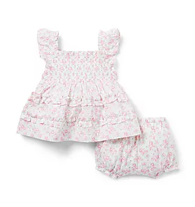 The Emily Floral Smocked Baby Set