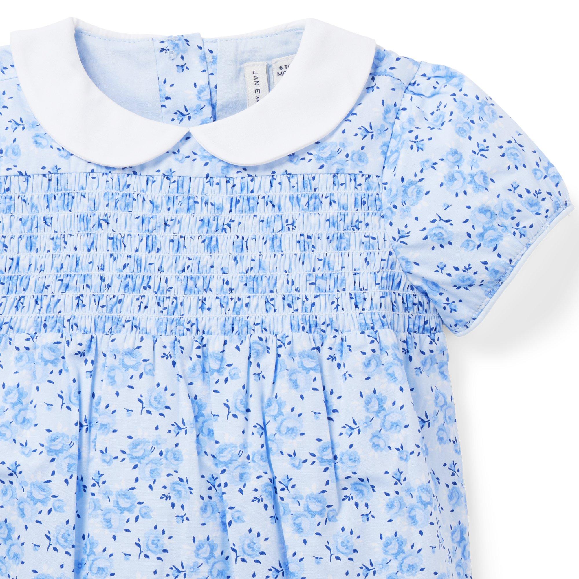 The Charlotte Floral Smocked Baby Romper image number 2