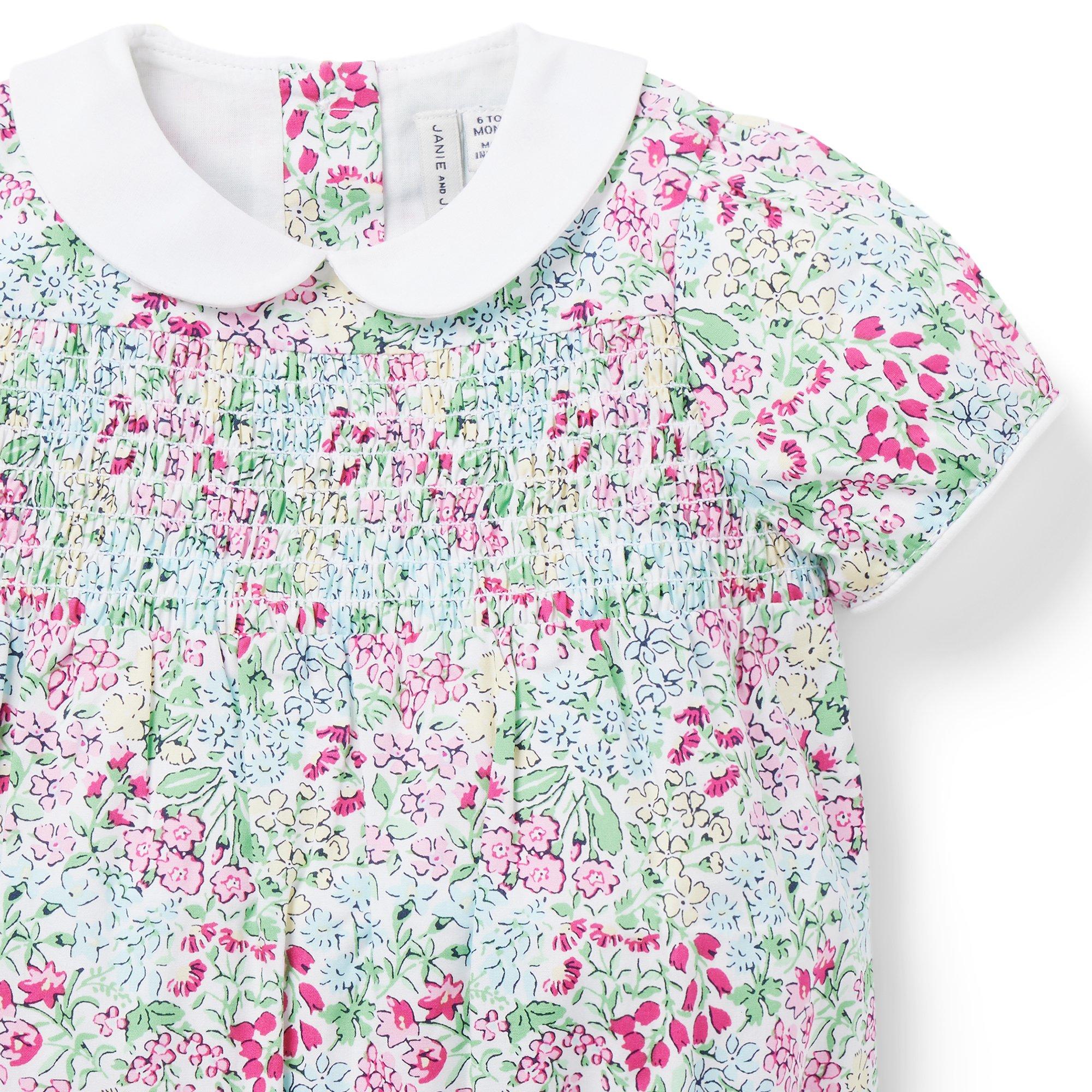 The Charlotte Floral Smocked Baby Romper image number 2