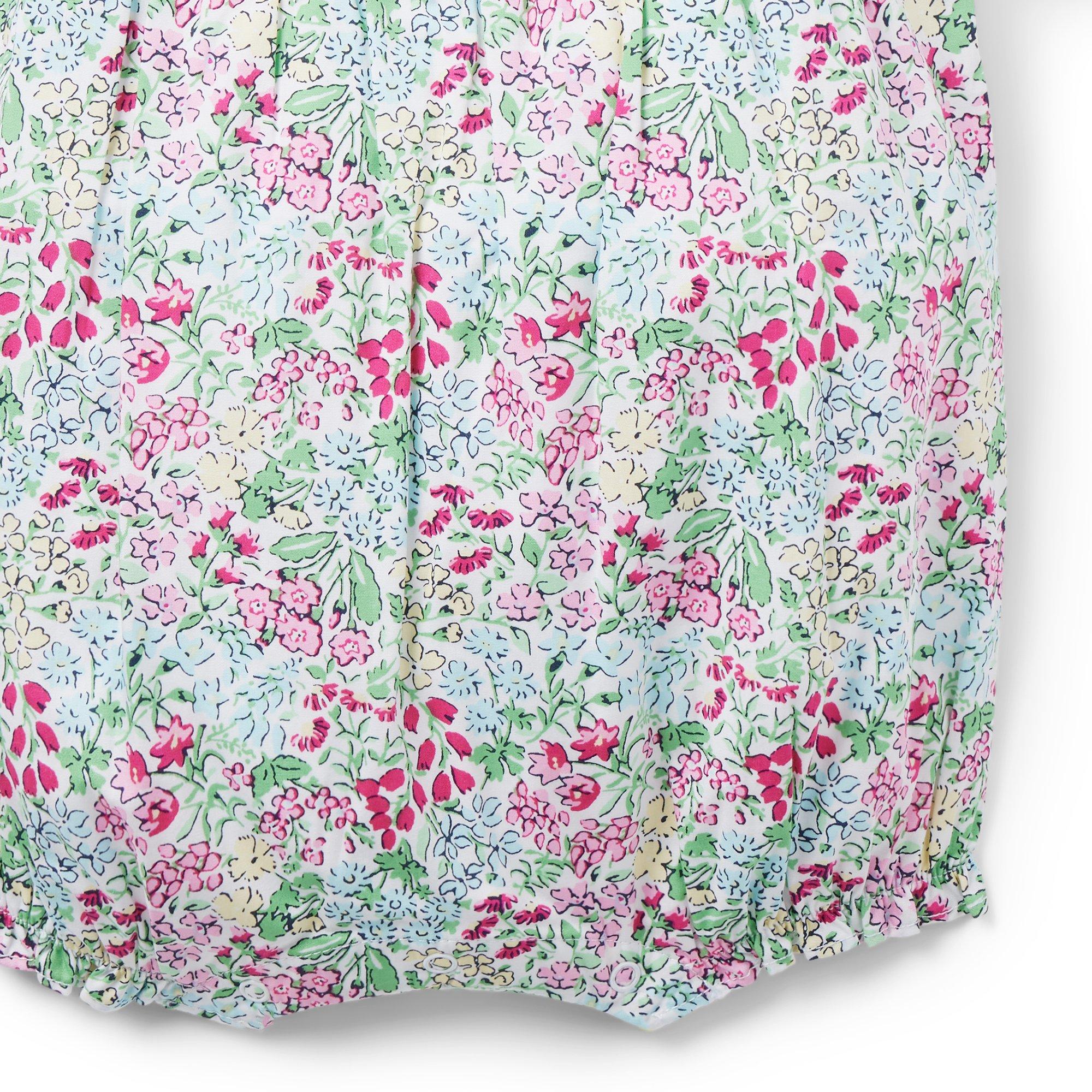 The Charlotte Floral Smocked Baby Romper image number 3