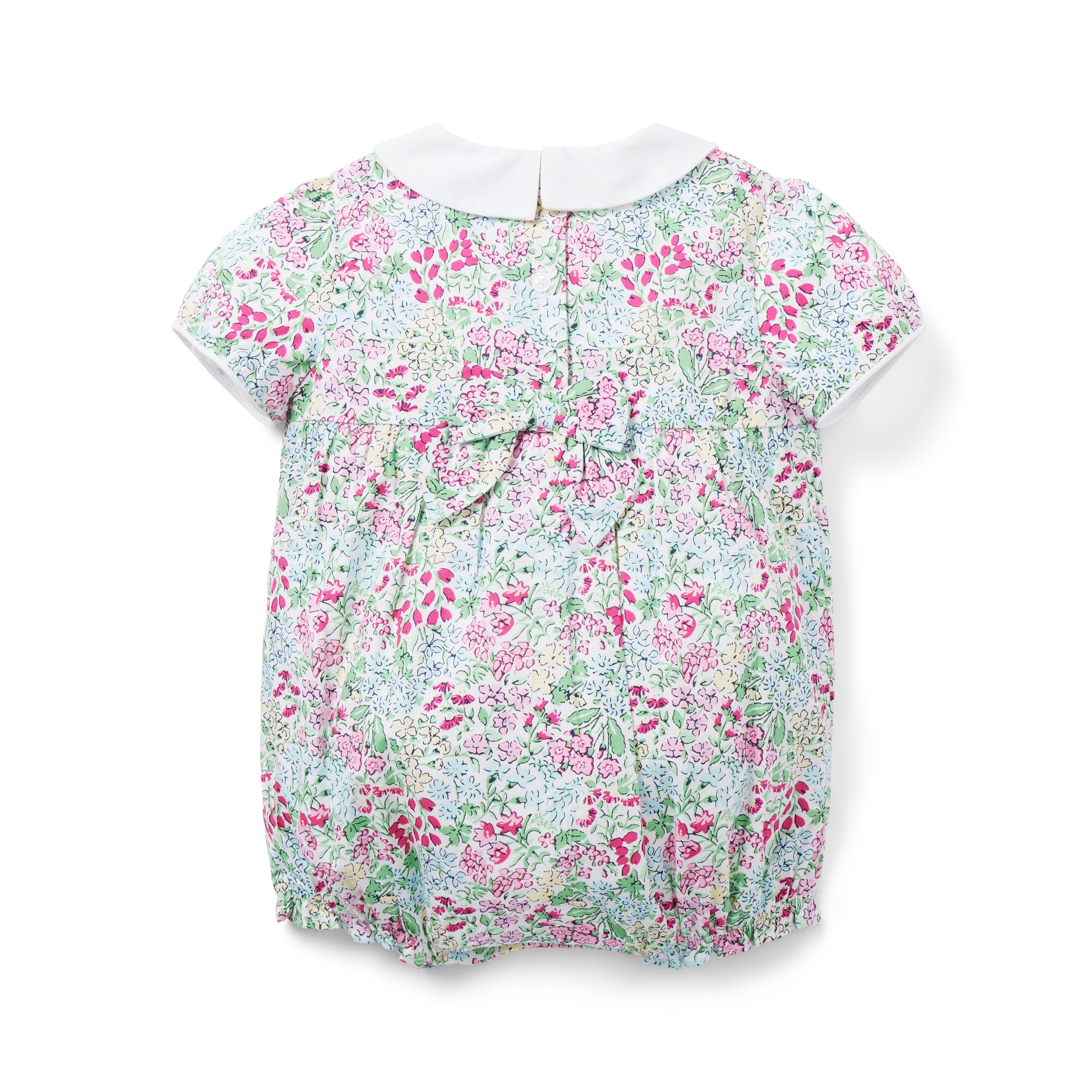 The Charlotte Floral Smocked Baby Romper image number 1