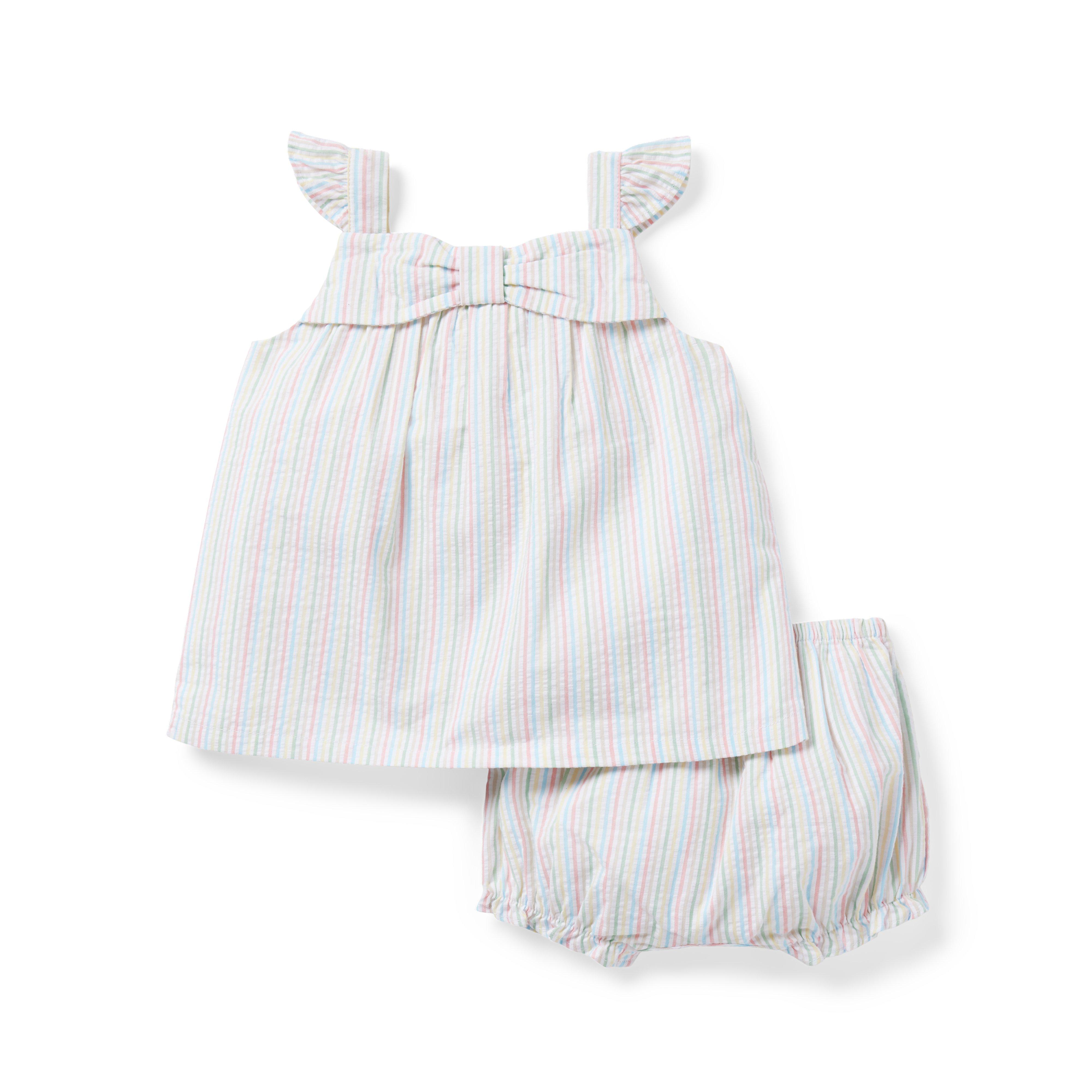 Baby Striped Seersucker Matching Set