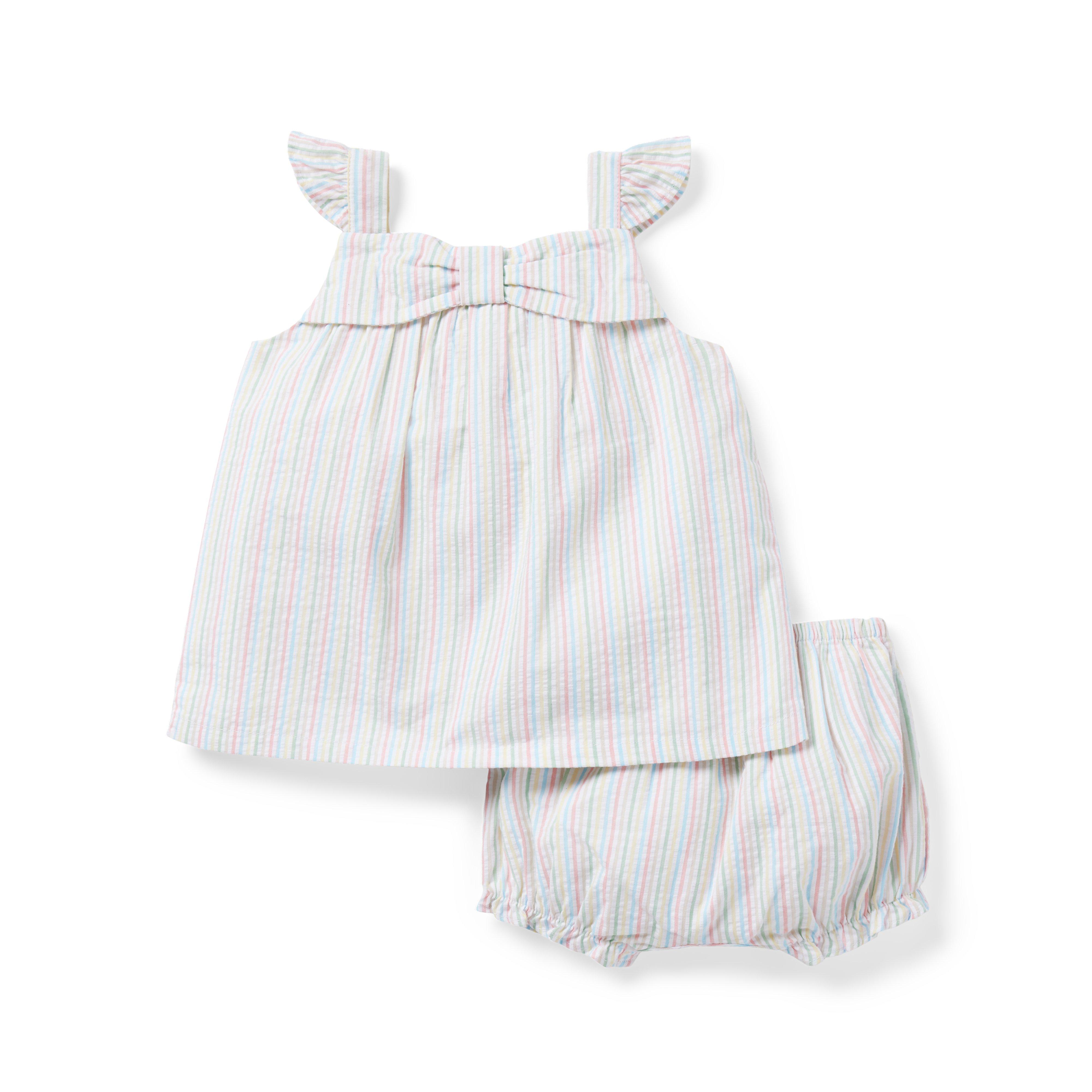Baby Striped Seersucker Matching Set image number 0