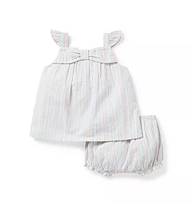 Baby Striped Seersucker Matching Set