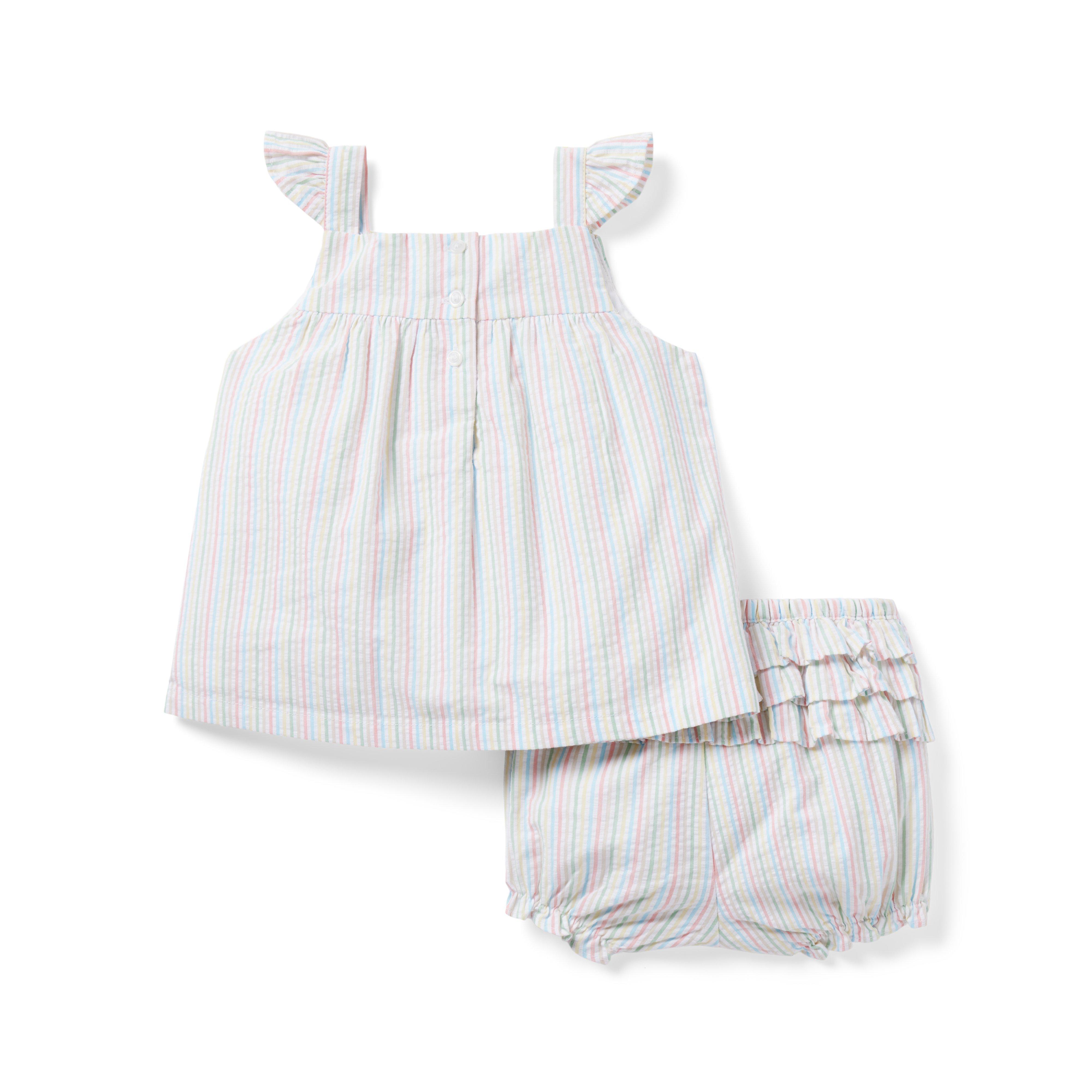 Baby Striped Seersucker Matching Set image number 2