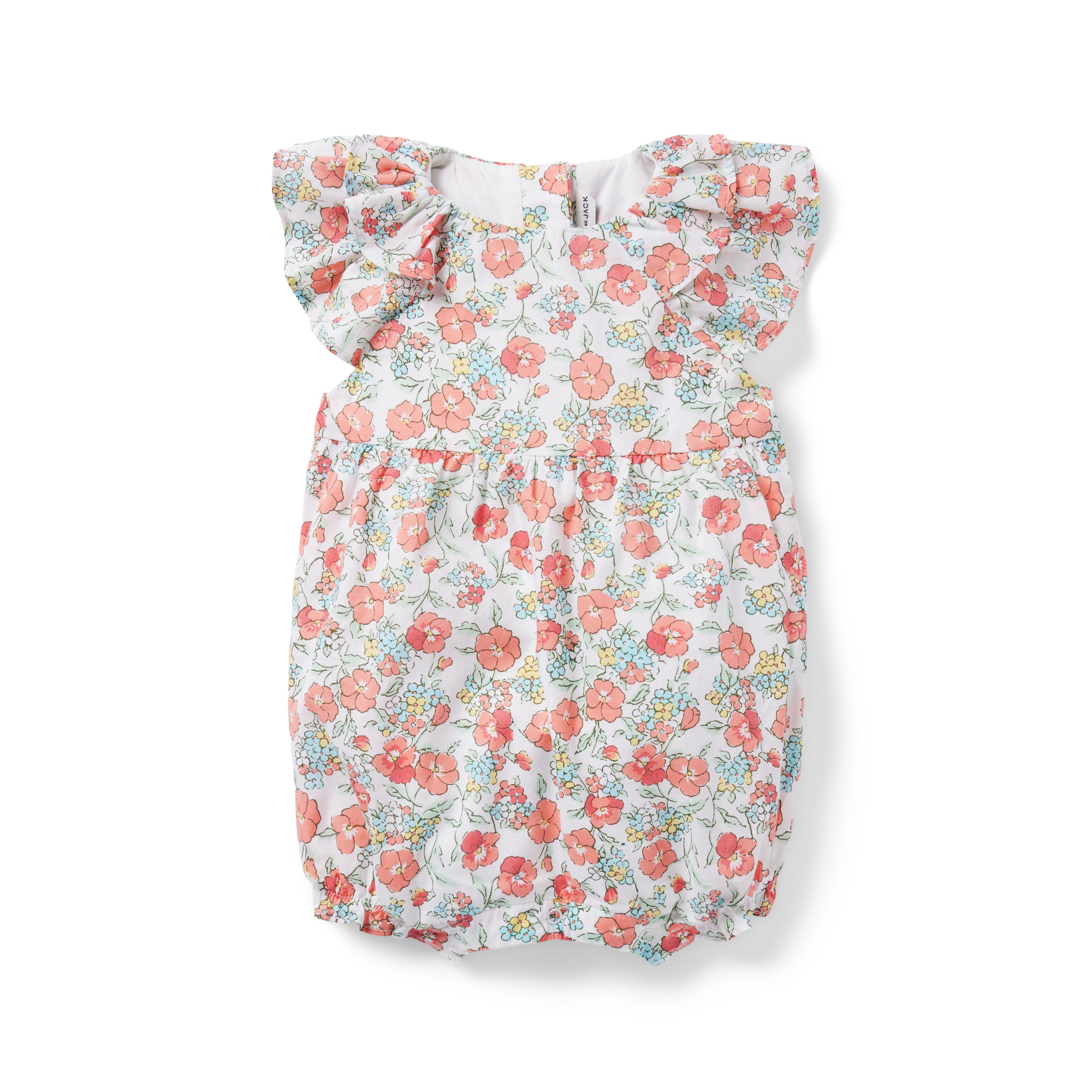 Baby Floral Ruffle Sleeve Romper image number 0